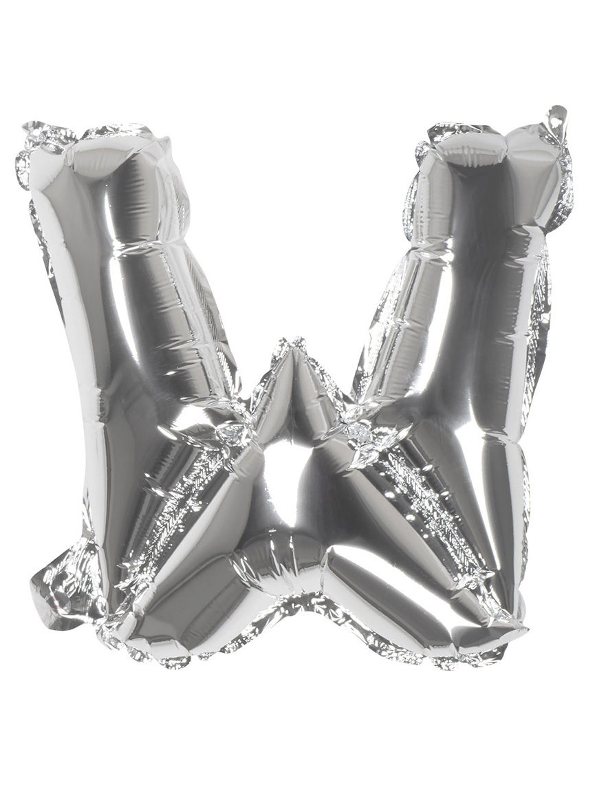 Folienballon Buchstabe W silber 36 cm