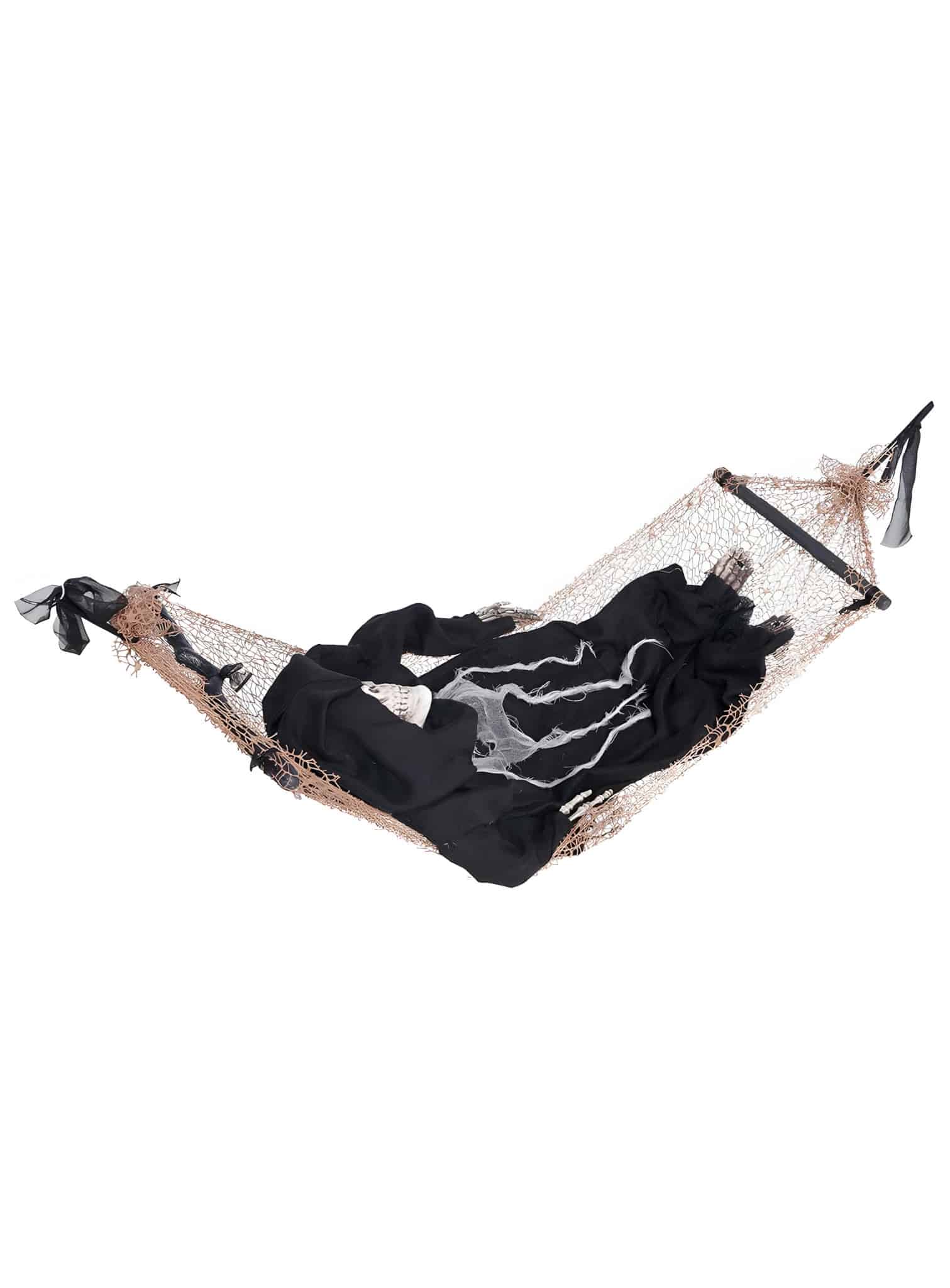 Hamac avec squelette et lumière – Décoration d'Halloween 125 cm