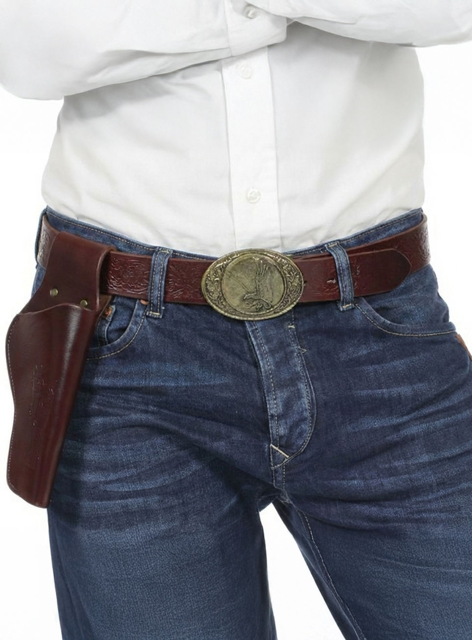 Brauner Westerngürtel mit Pistolenholster