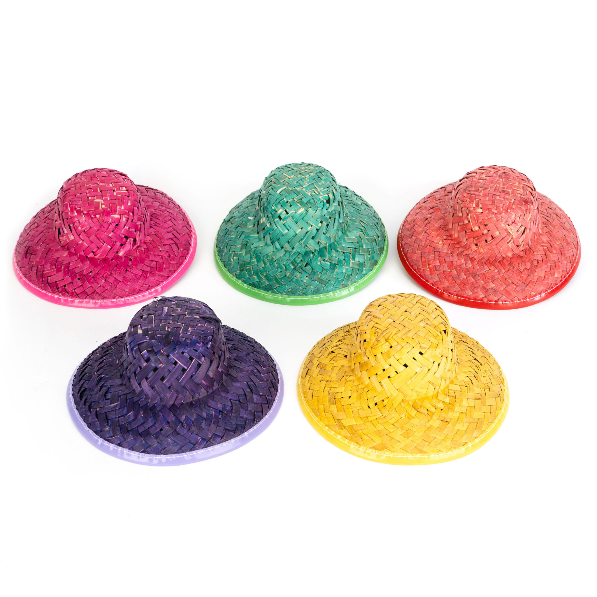 Bunte Mini-Strohhüte mit Gummizug