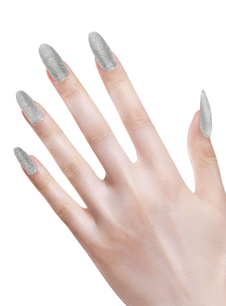 Glitzer Fingernägel silber