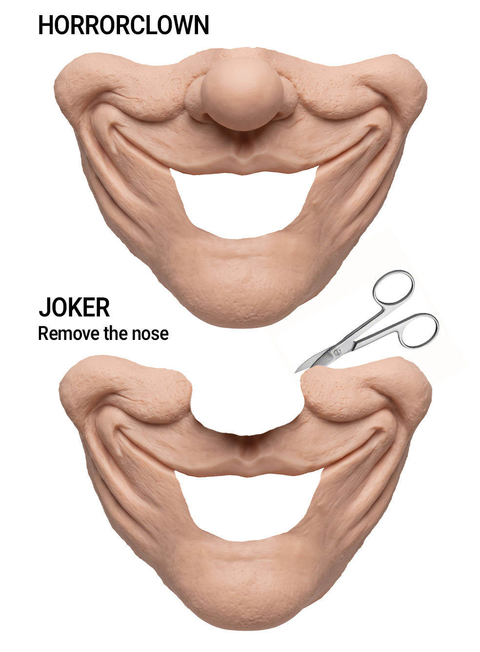 Grinseclown Teilmaske zum Ankleben