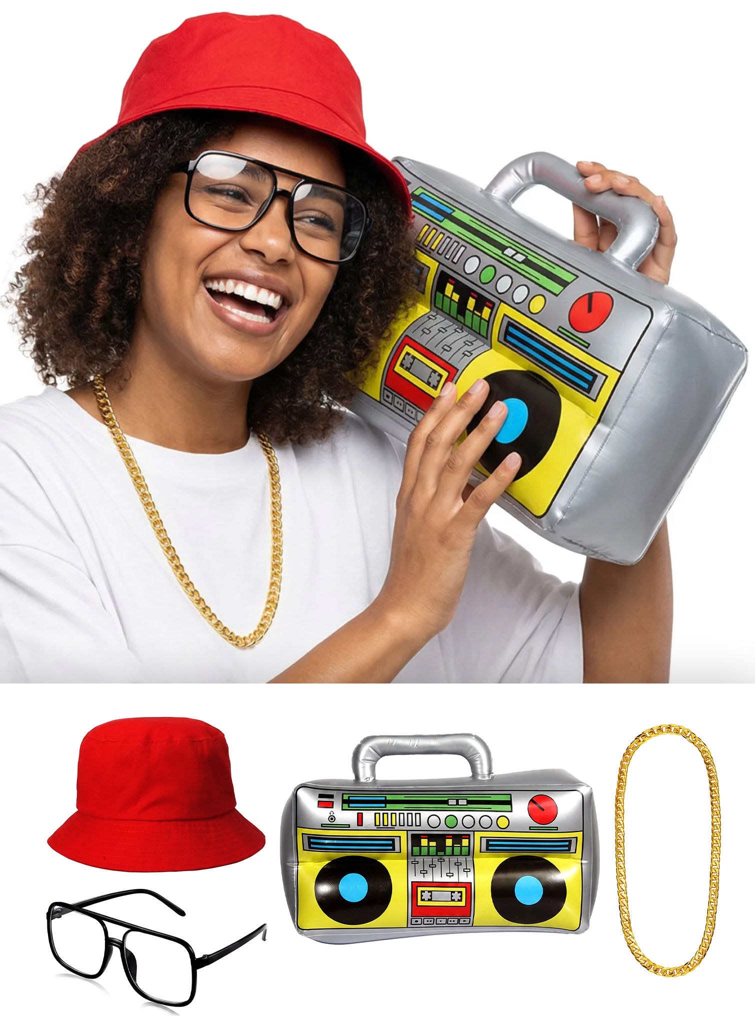 80er Hip Hop Accessoire-Set