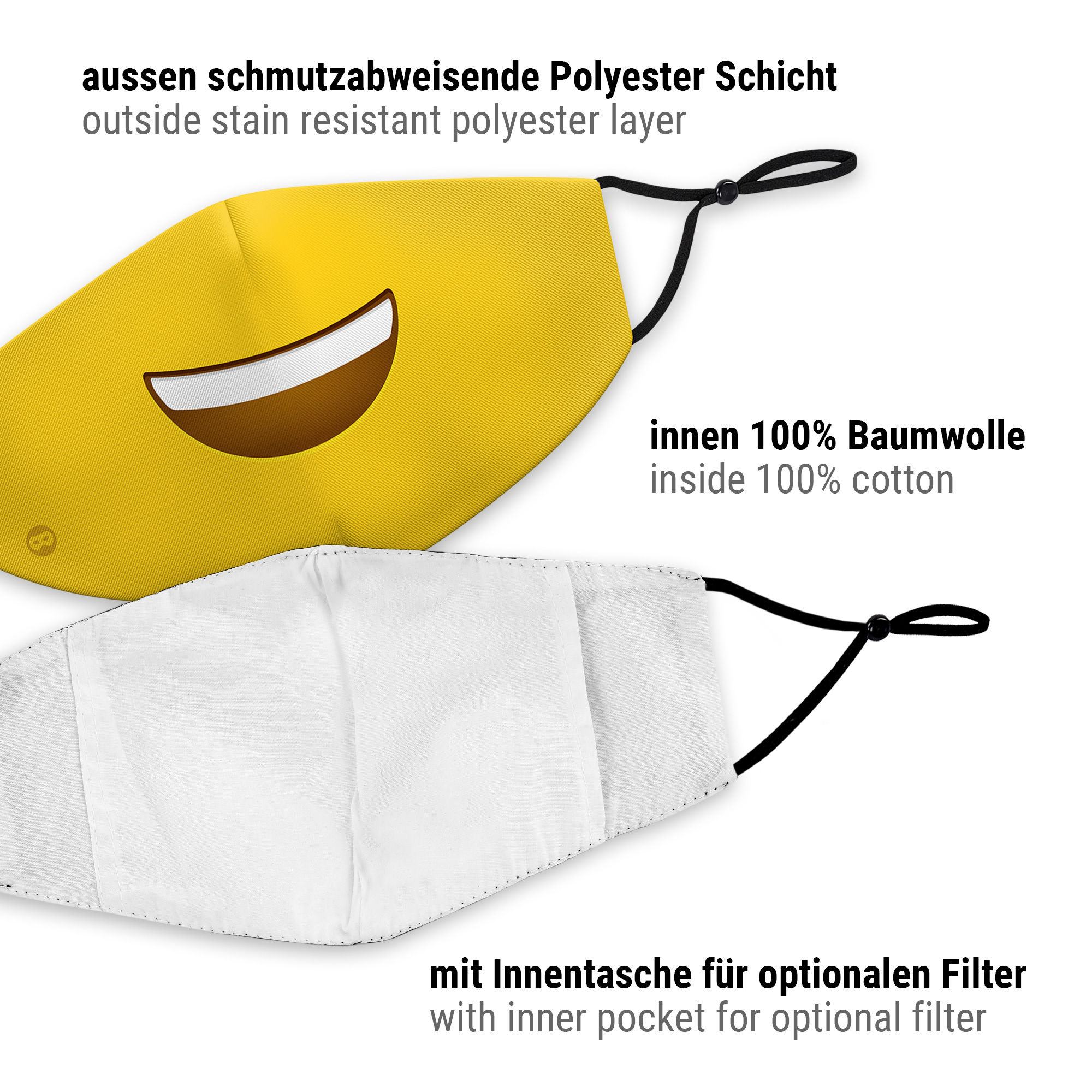 Stoffmaske Smiley Emoji