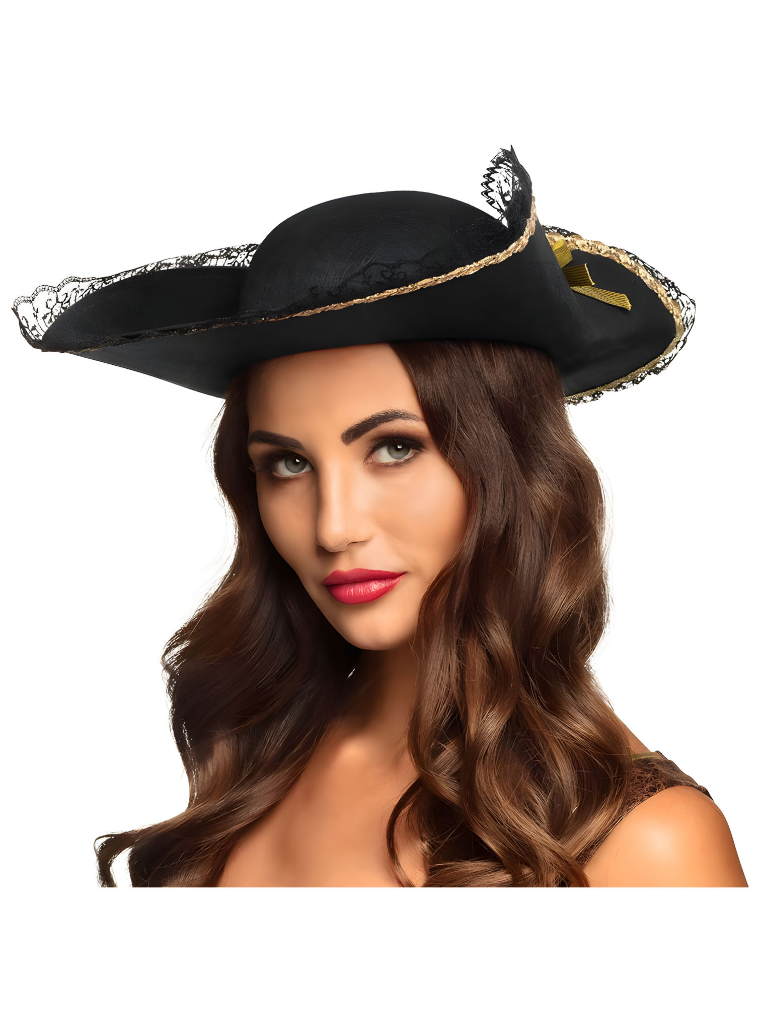 Piratenhoed met kant en gouden versiering