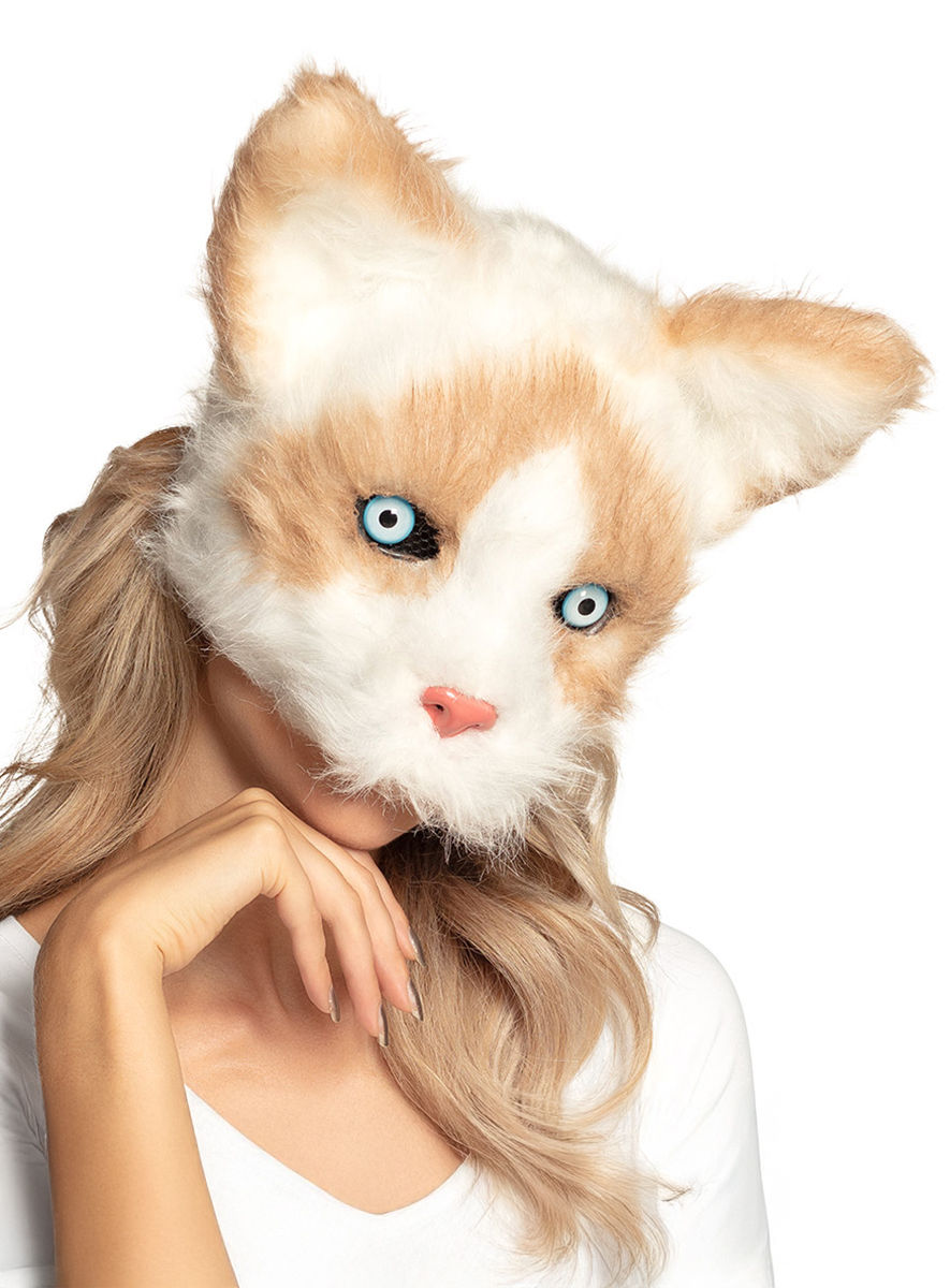 Katze Halbmaske aus Plüsch