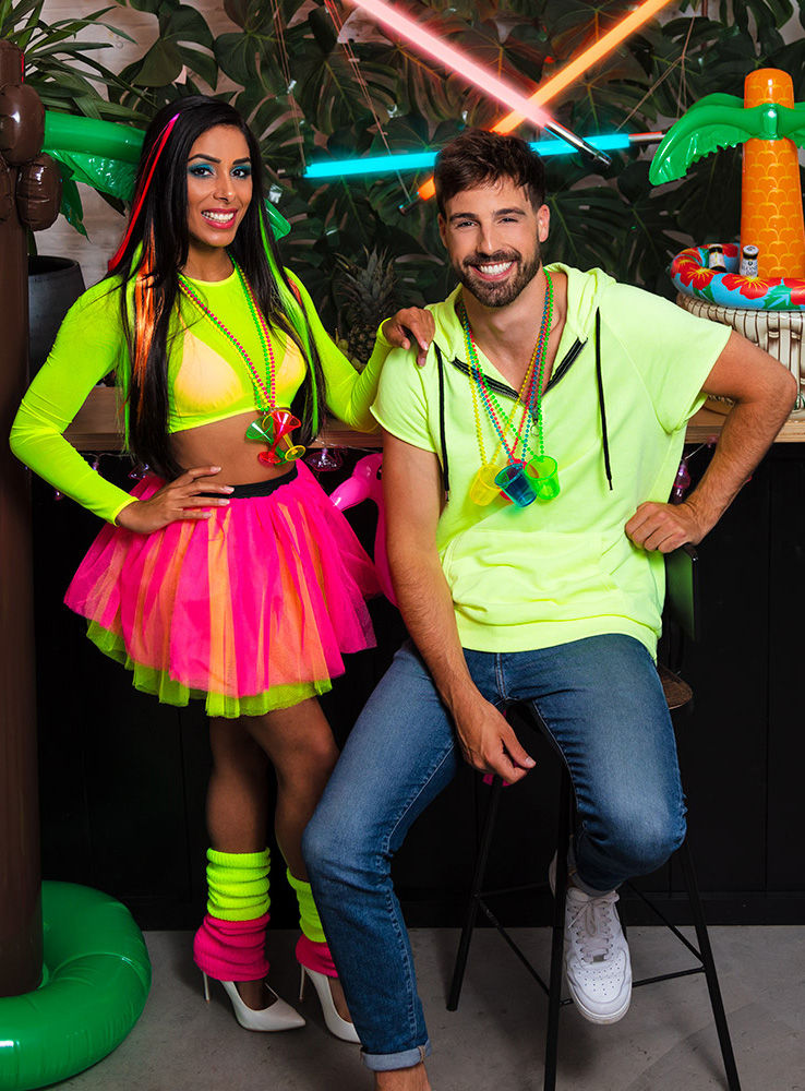 Retro-Beinstulpen neon-gelb