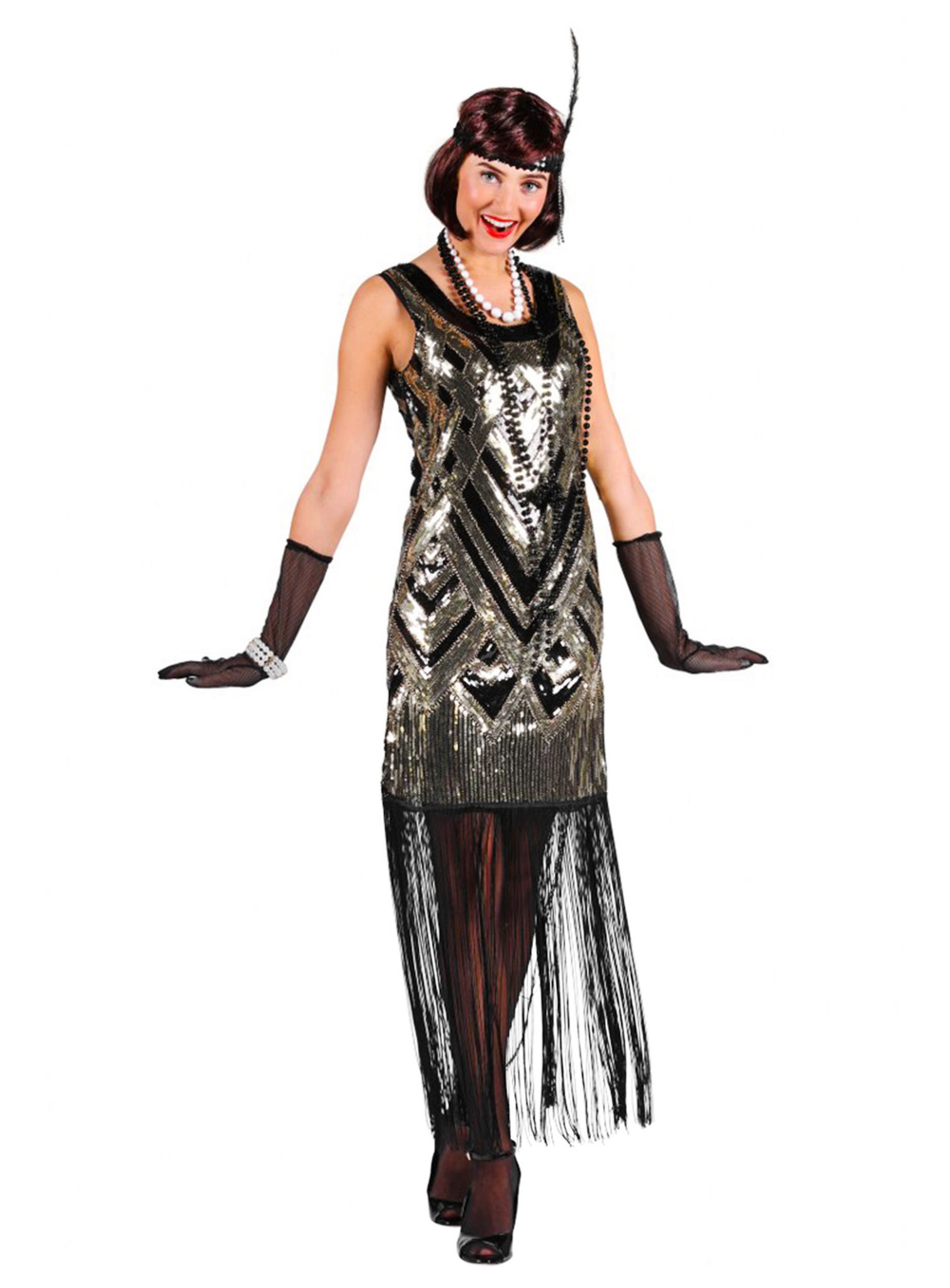 Goldenes 20er Jahre Abendkleid