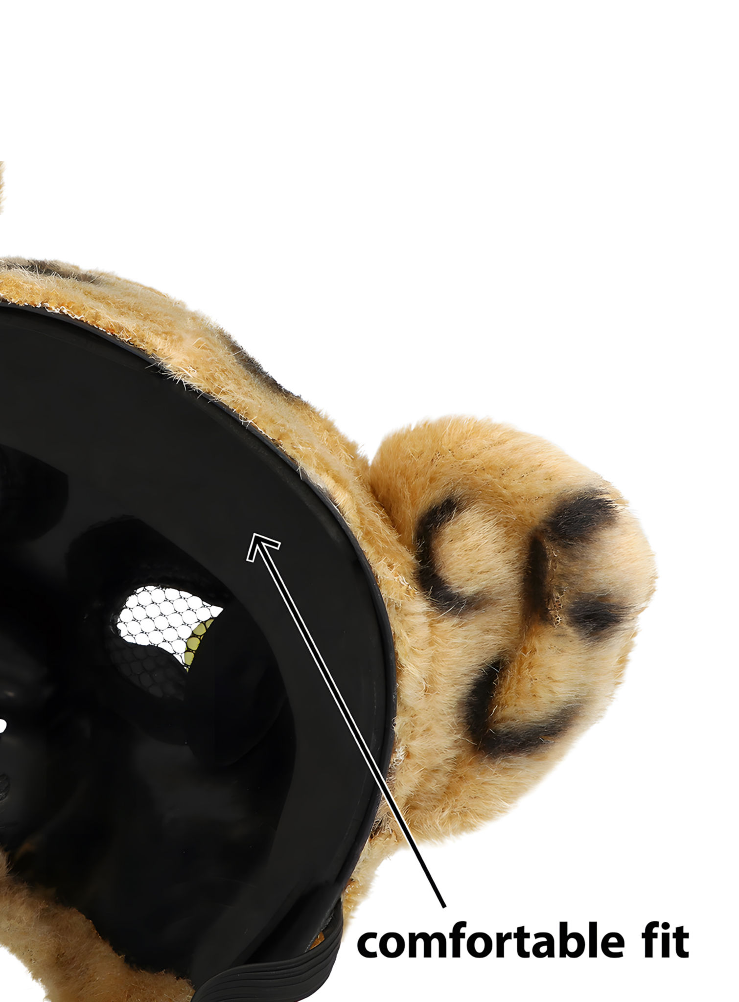 Leopard Halbmaske aus Plüsch