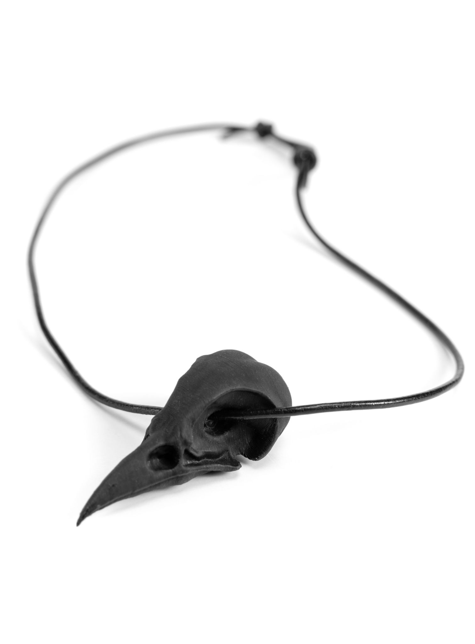 3D-Druck Krähenschädel Anhänger mit Lederband