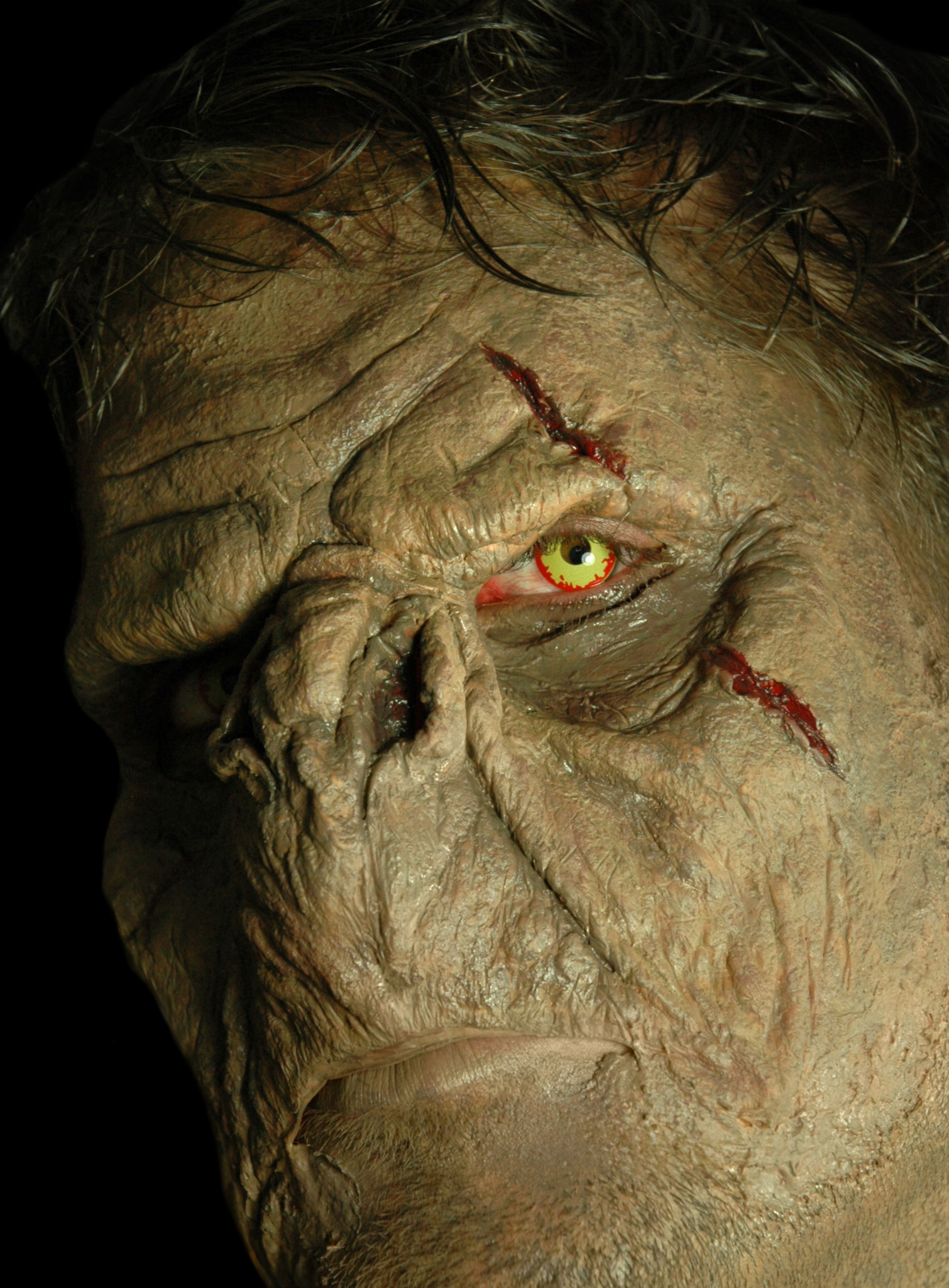 Hinterlistiger Ork Maske aus Latex zum Ankleben
