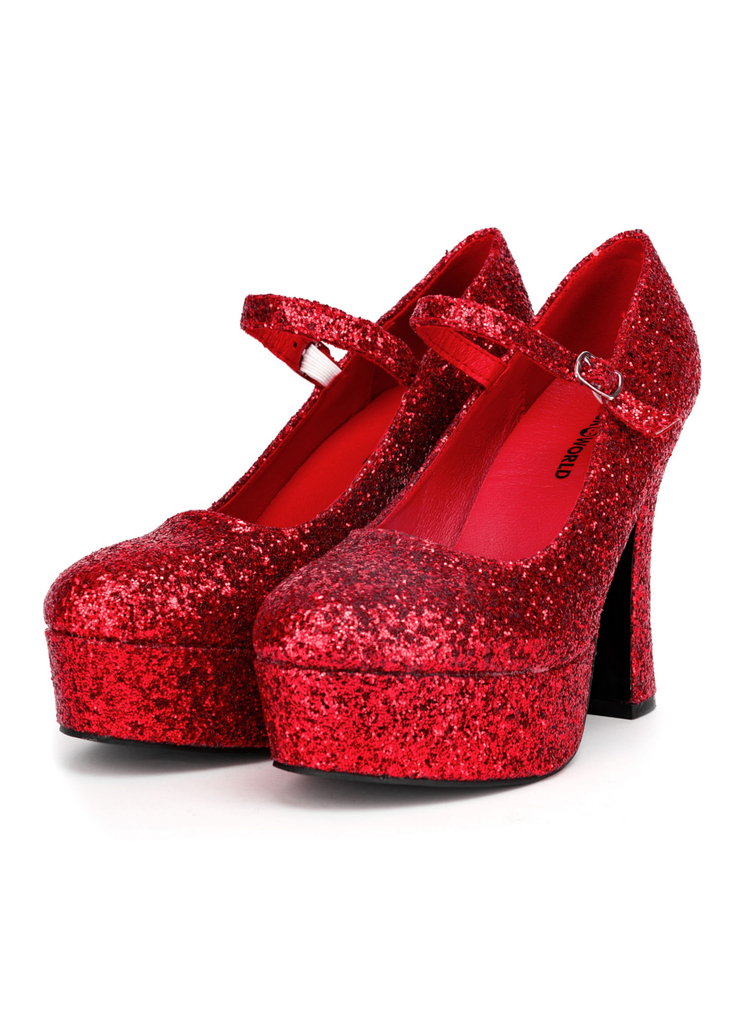 Plateau Schuhe glitter-rot