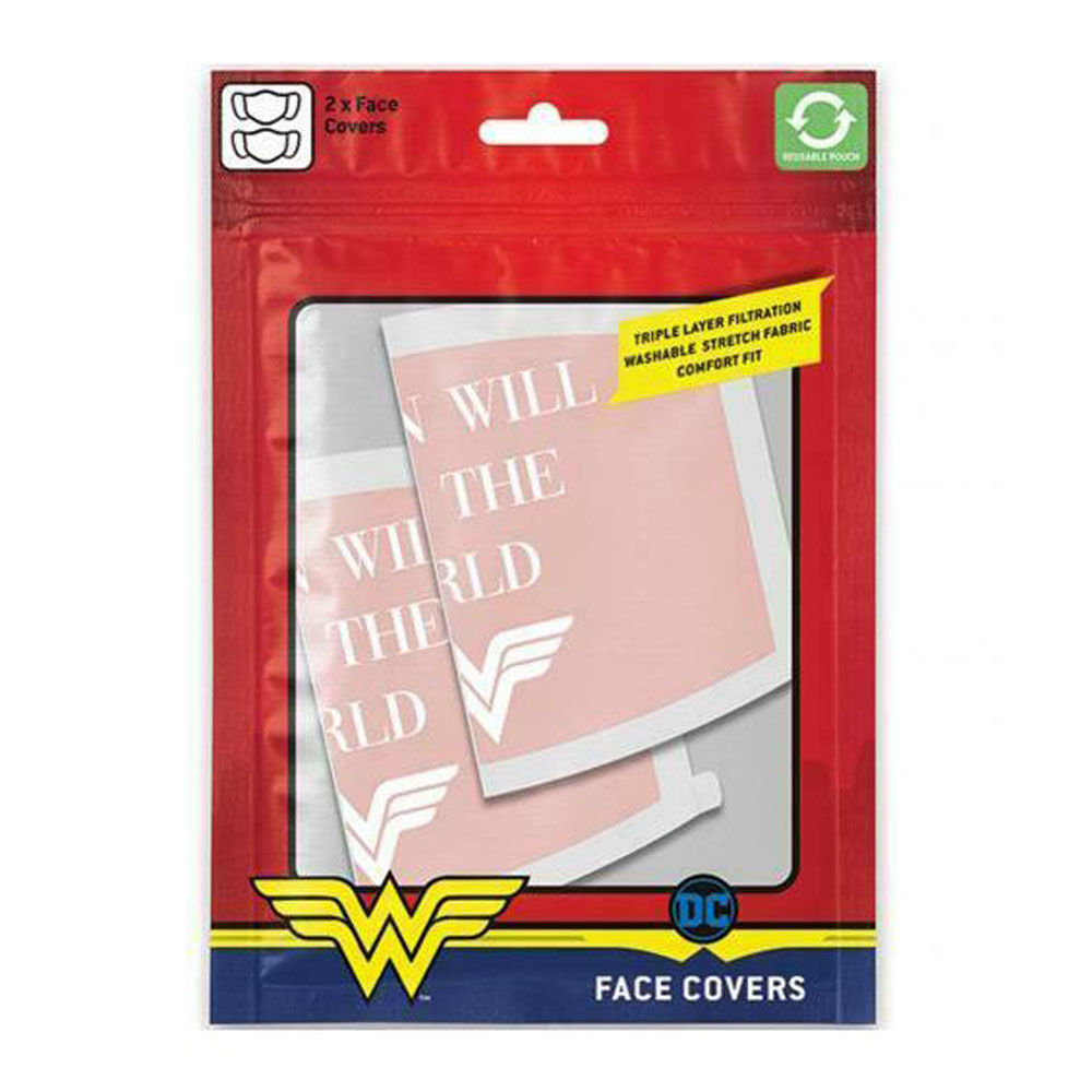 Wonder Woman - Wonder Woman "Save The World" Stoffen Maskers Dubbelpack