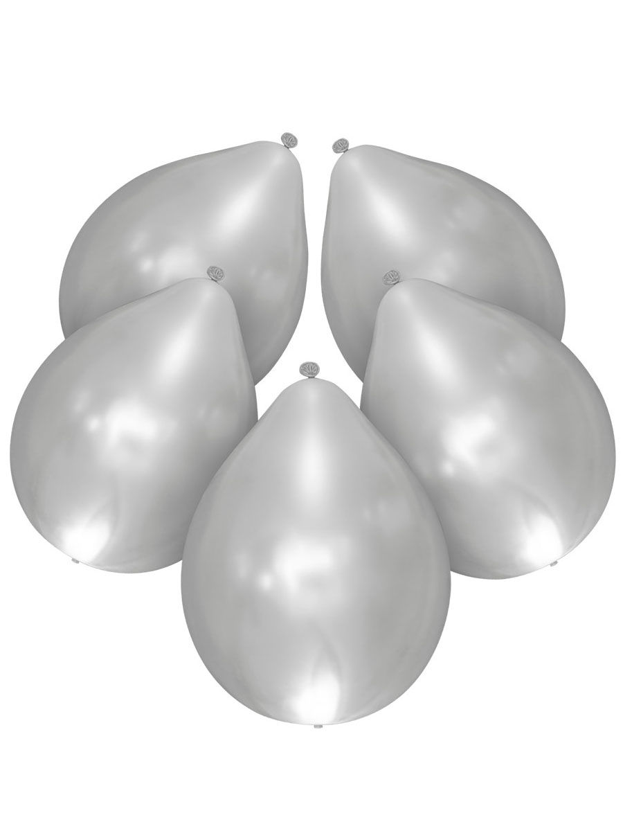 5 illooms LED Luftballons silber