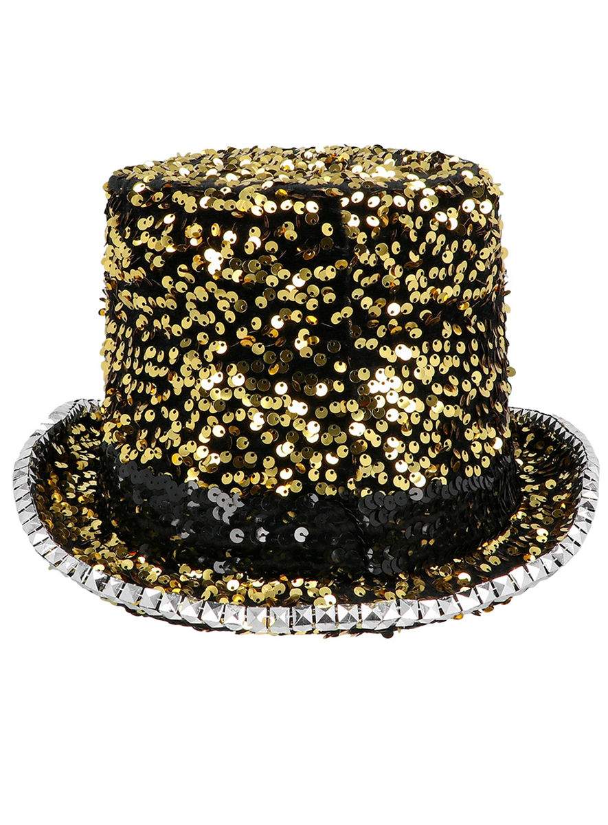 Festival Zylinder mit goldenen Pailletten