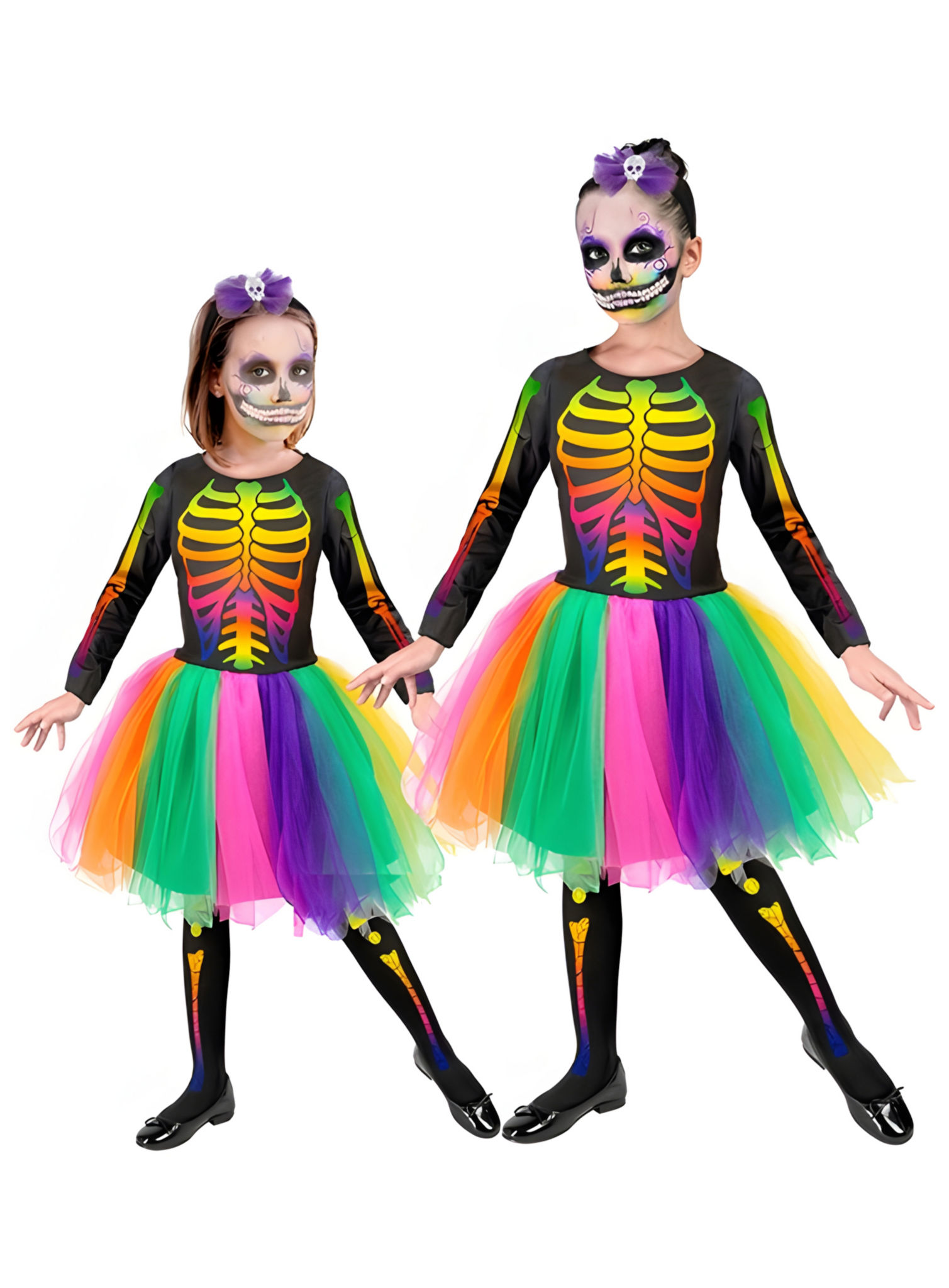 Skelett Regenbogen Kostüm für Kinder