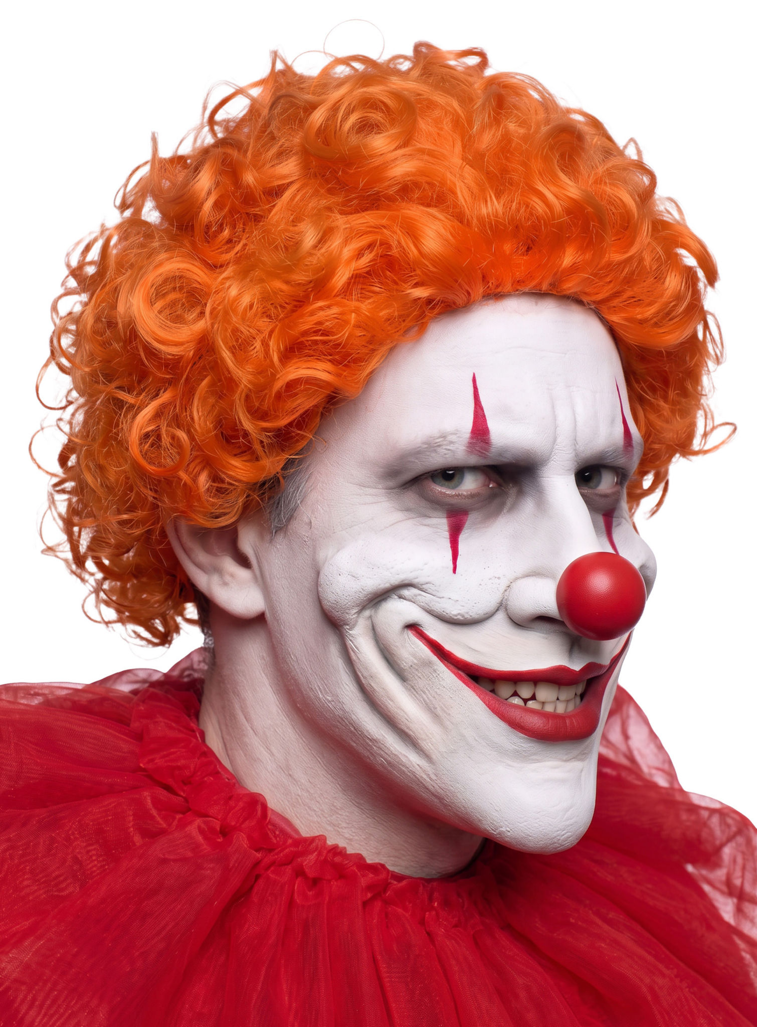 Grinseclown Teilmaske zum Ankleben