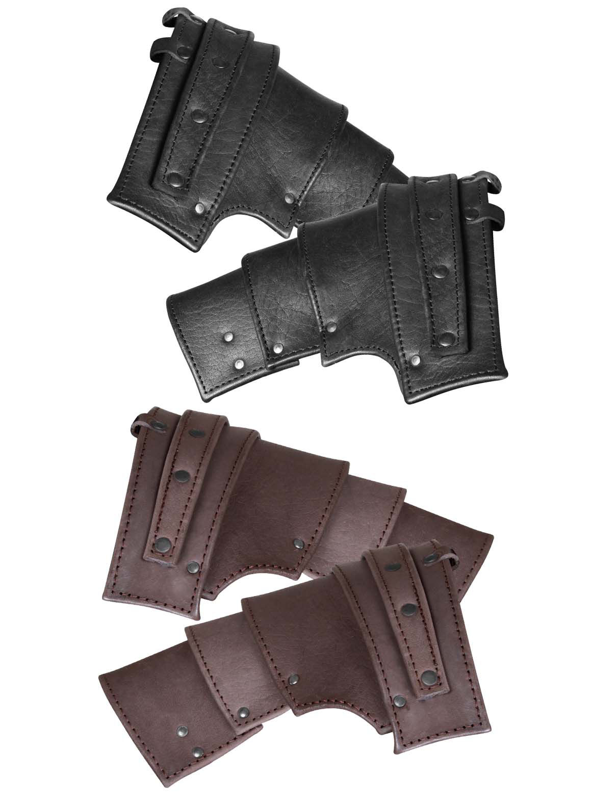 Lederschultern - Kämpfer, schwarz