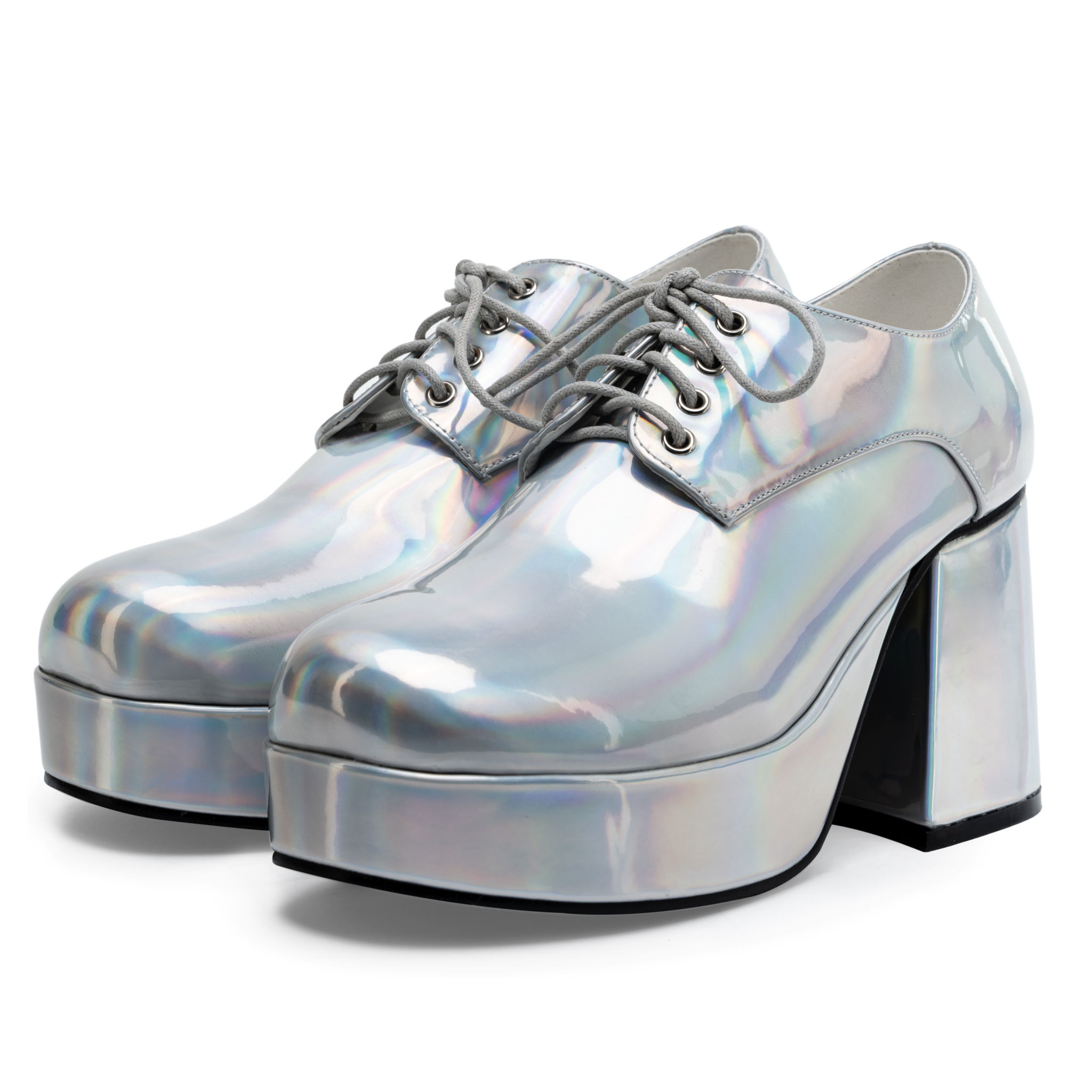 Plateauschuhe Herren silber