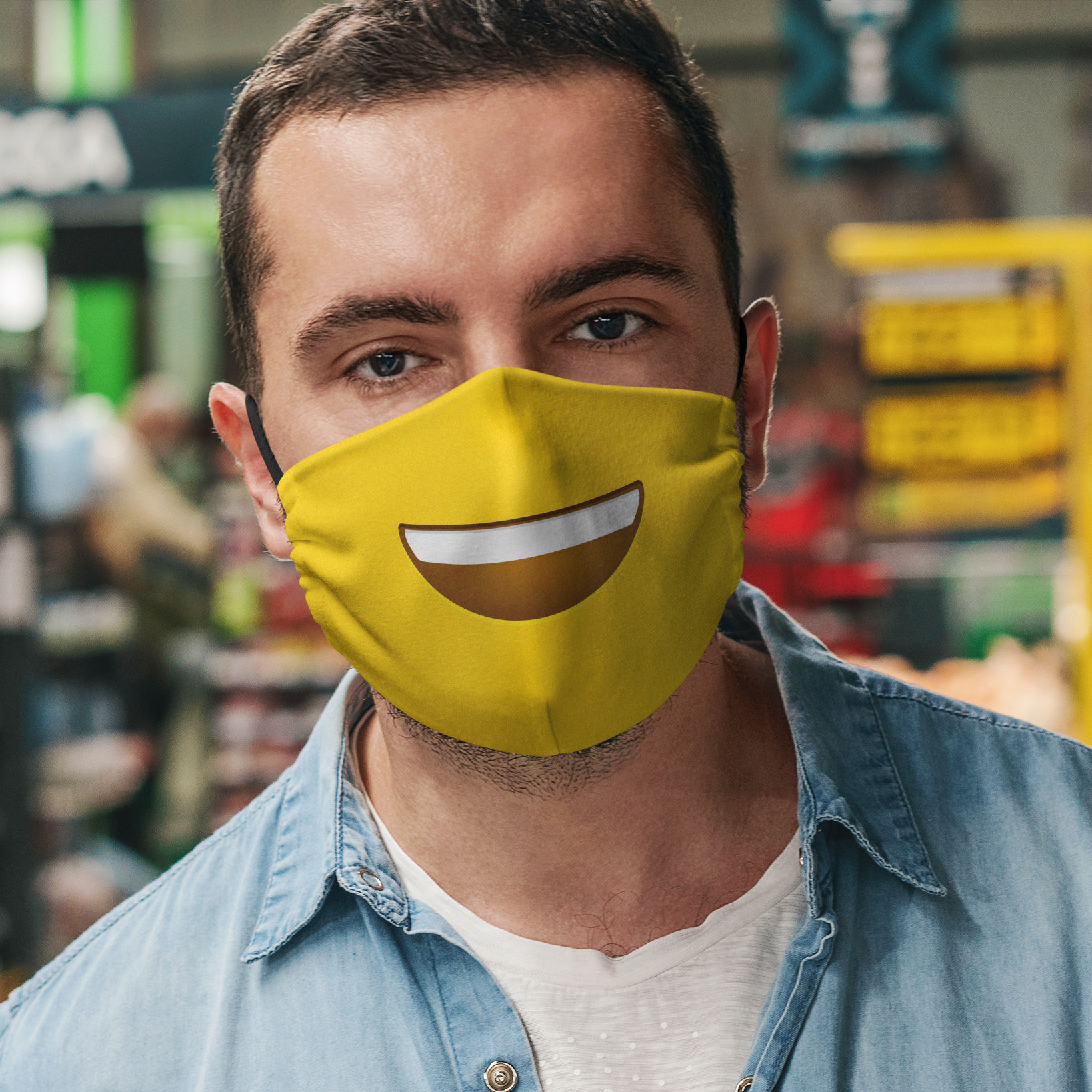 Stoffmaske Smiley Emoji