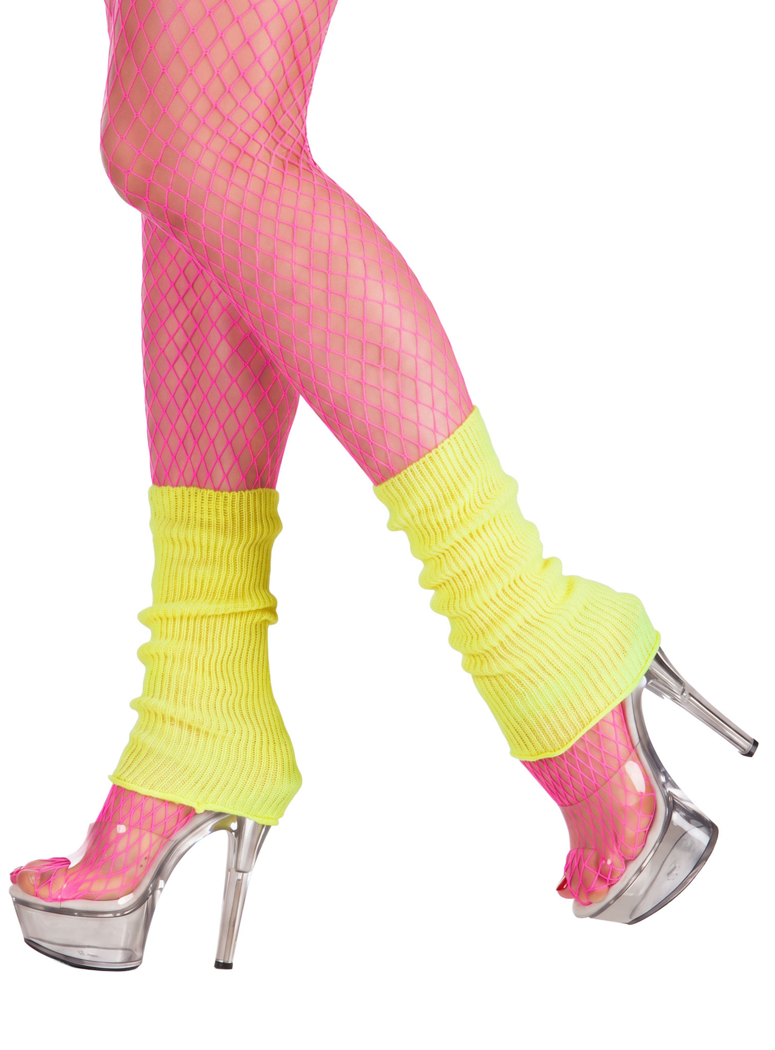 Retro-Beinstulpen neon-gelb