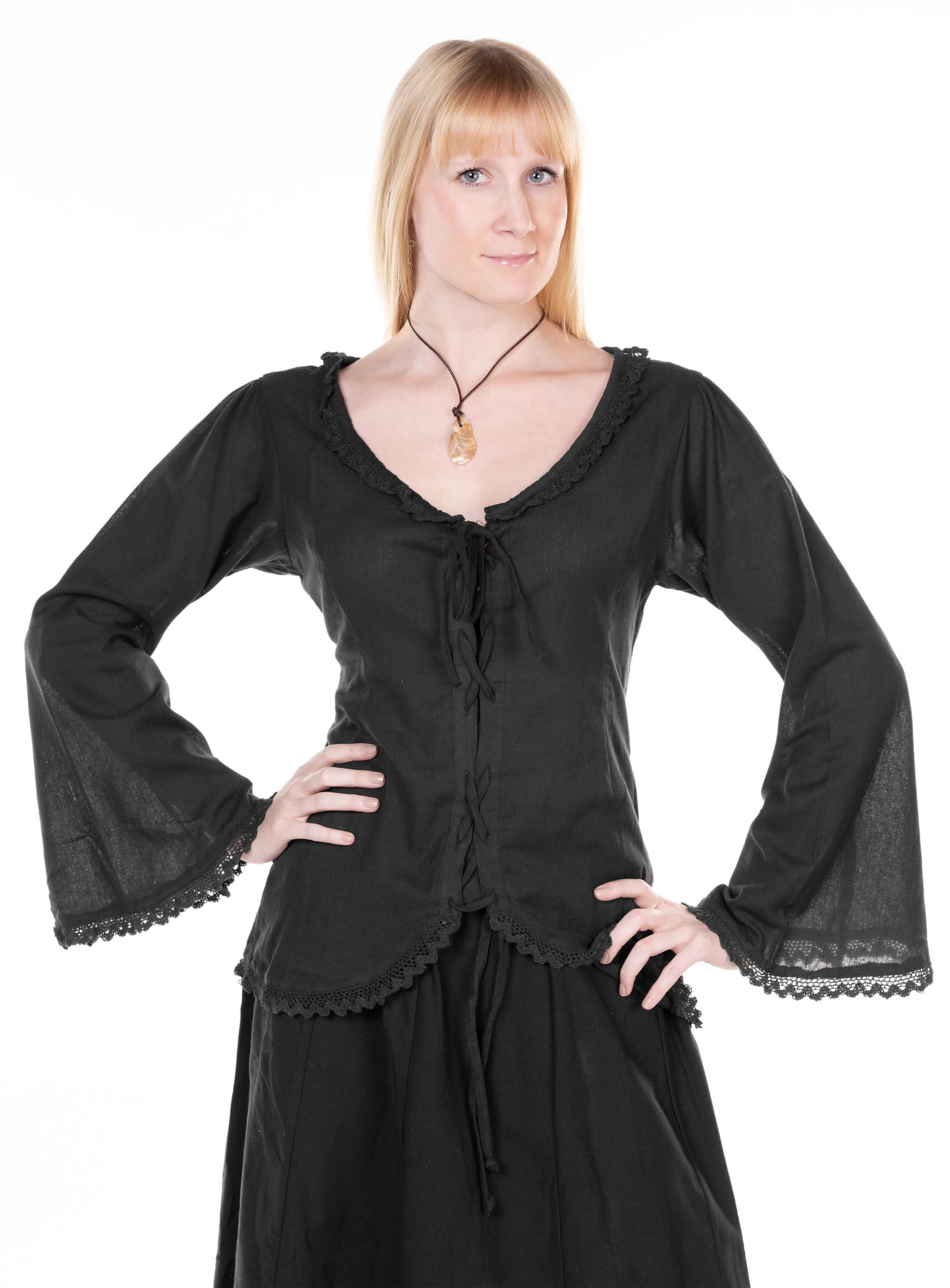 Gothic Spitzenbluse schwarz