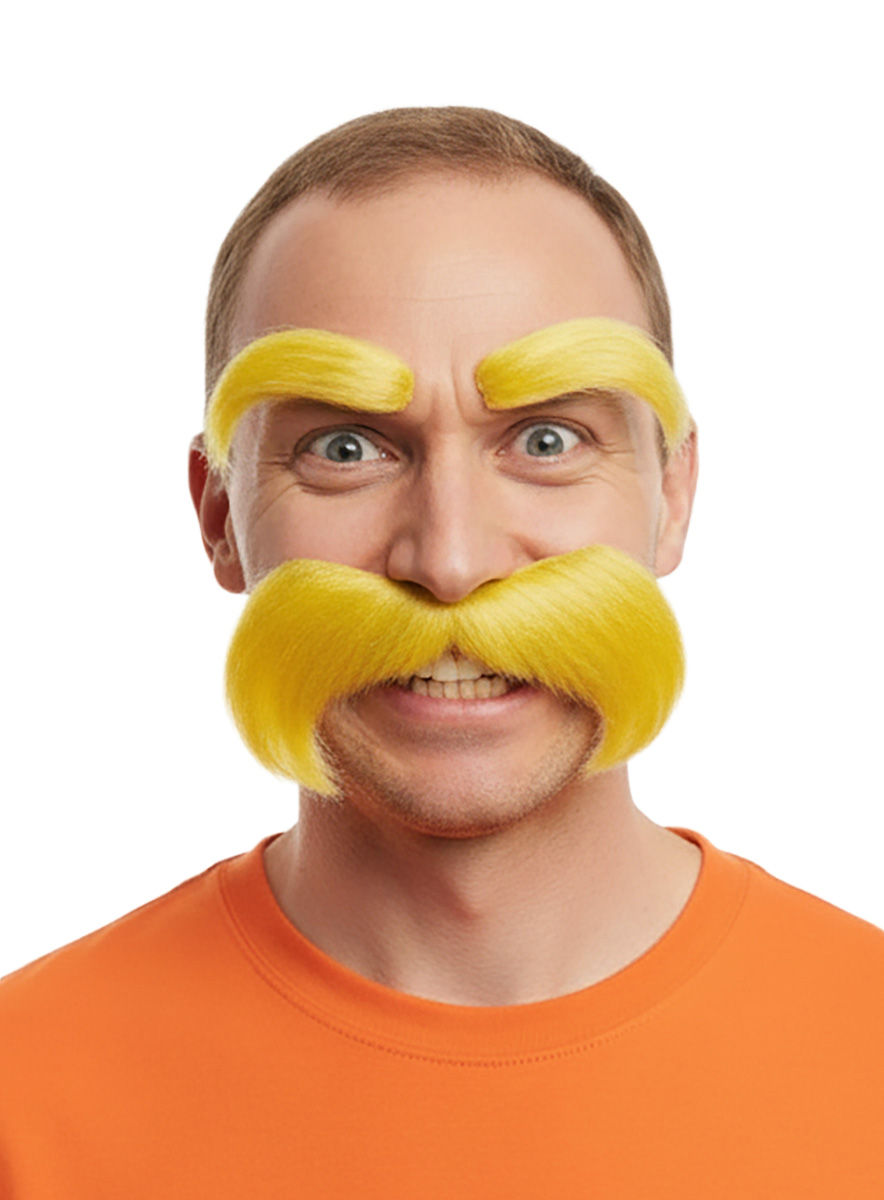 Gelber Schnurrbart mit Augenbrauen