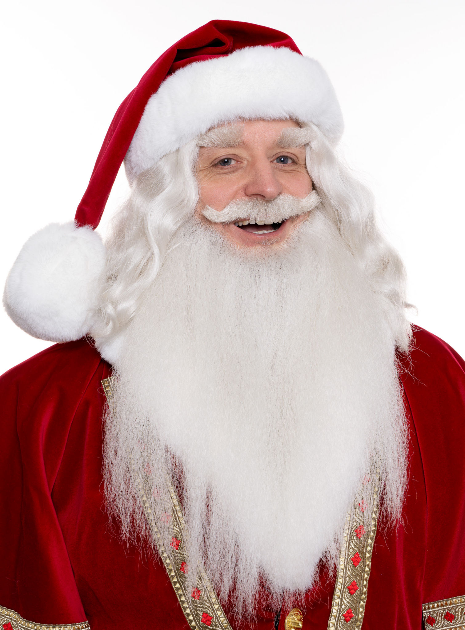 Bartset Weihnachtsmann mit Vollbart und Schnurrbart