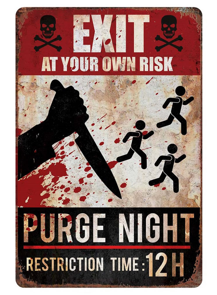 "Purge Night" Halloween Dekoschild