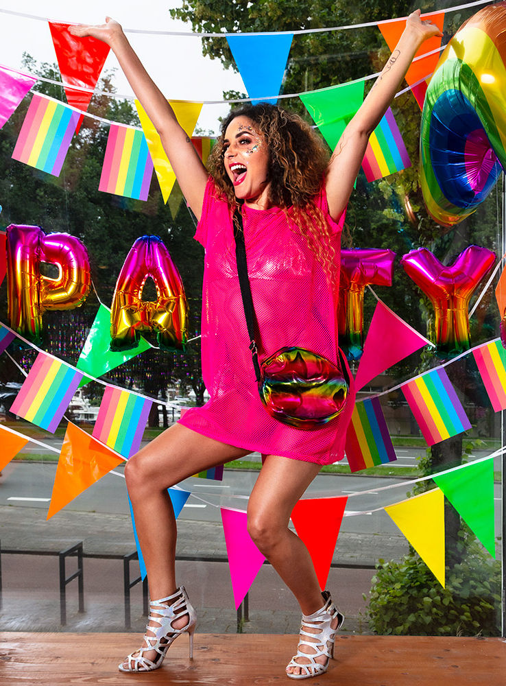 Regenbogen Wimpelkette Papier 3 Meter