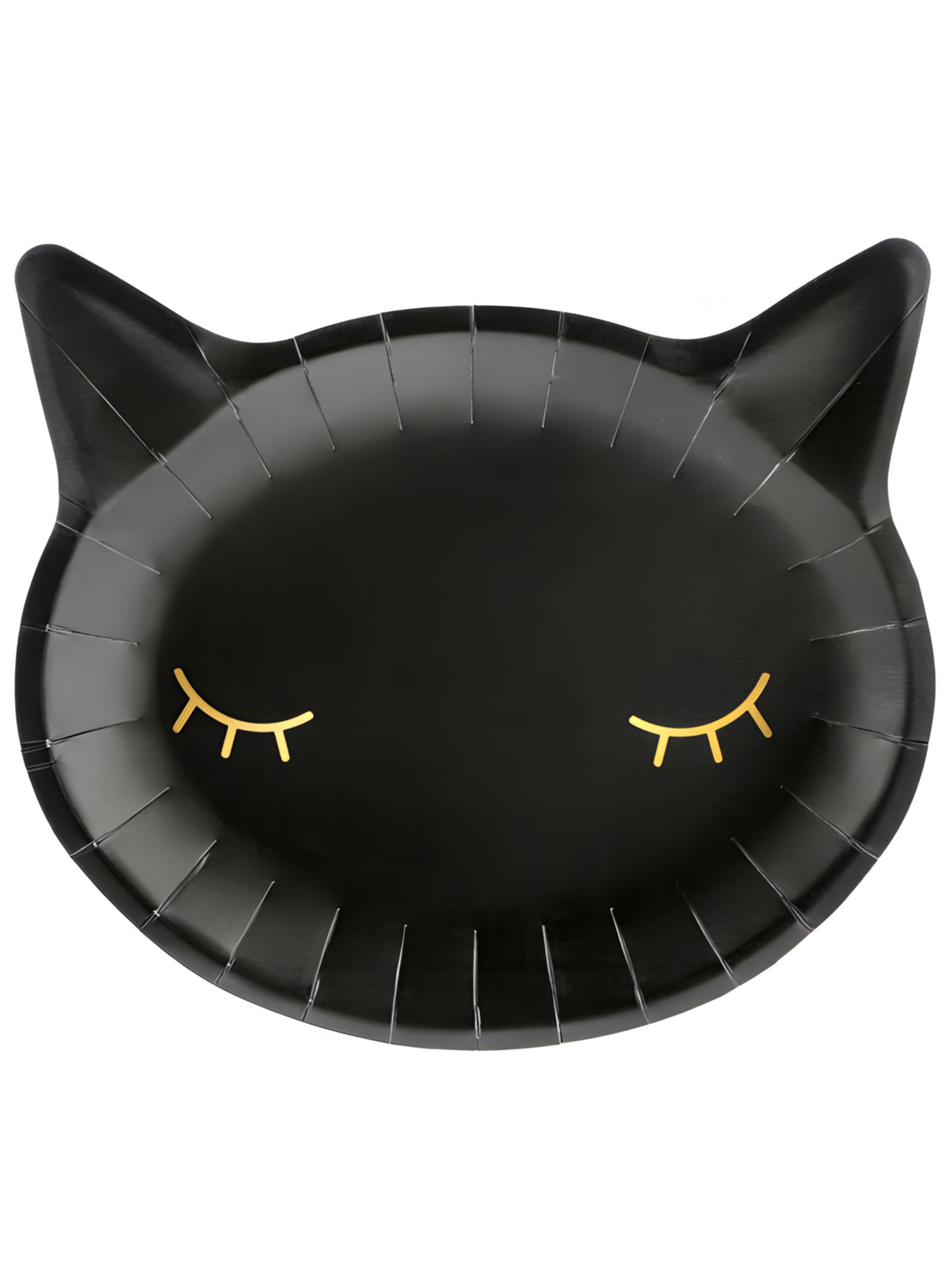 Schwarze Katzen Pappteller – Halloweendeko 6 Stück