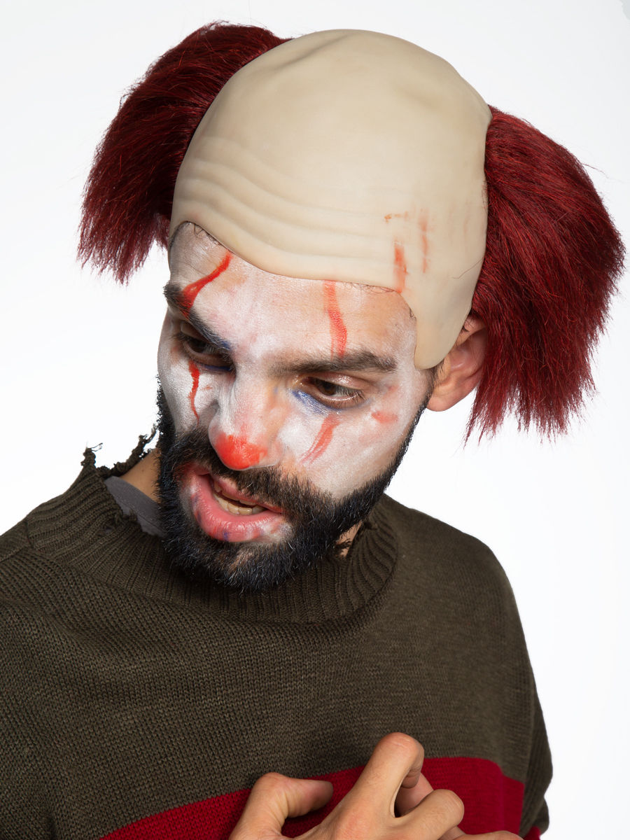Killerclown Kopfteil mit Perücke