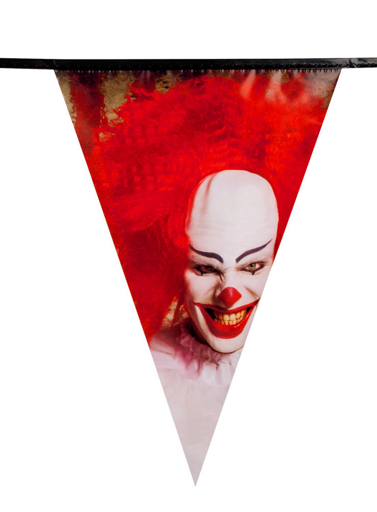 Horrorclown Wimpelkette 6 Meter