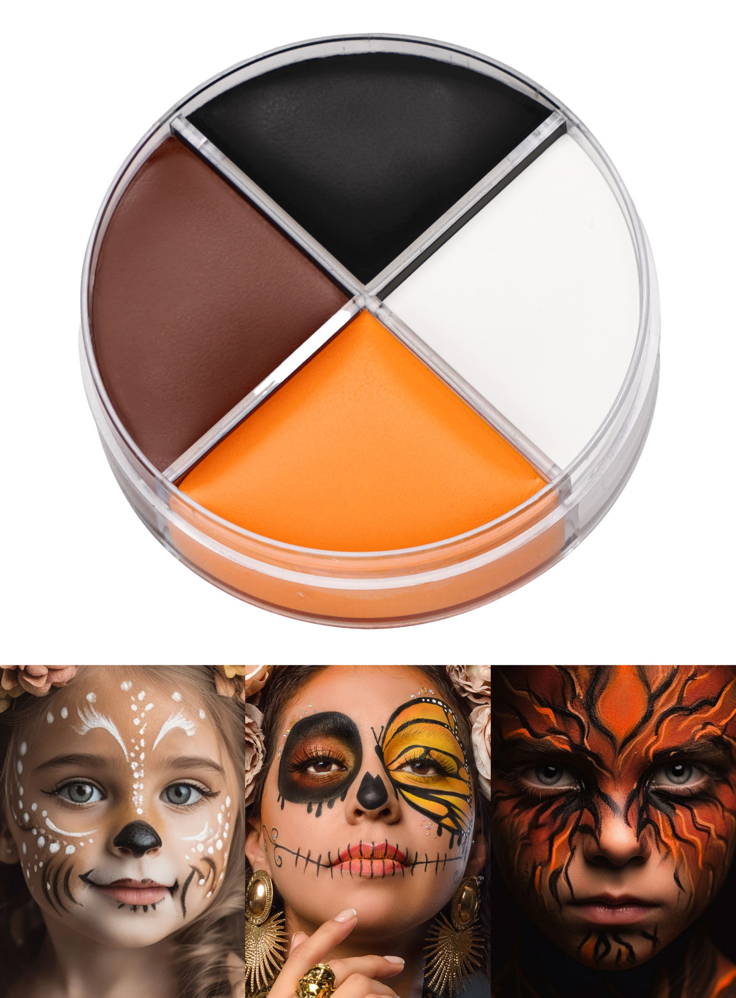 Creme Schminke schwarz-weiß-braun-orange Make-up 15 ml