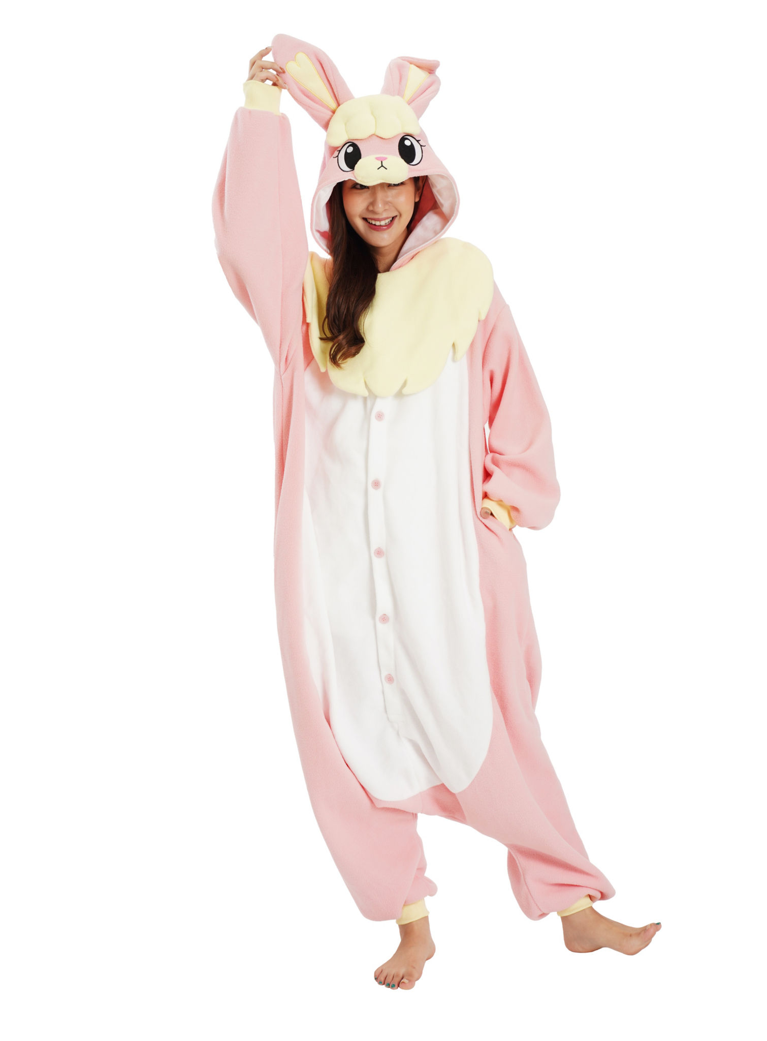 Roze Konijn Kigurumi Kostuum