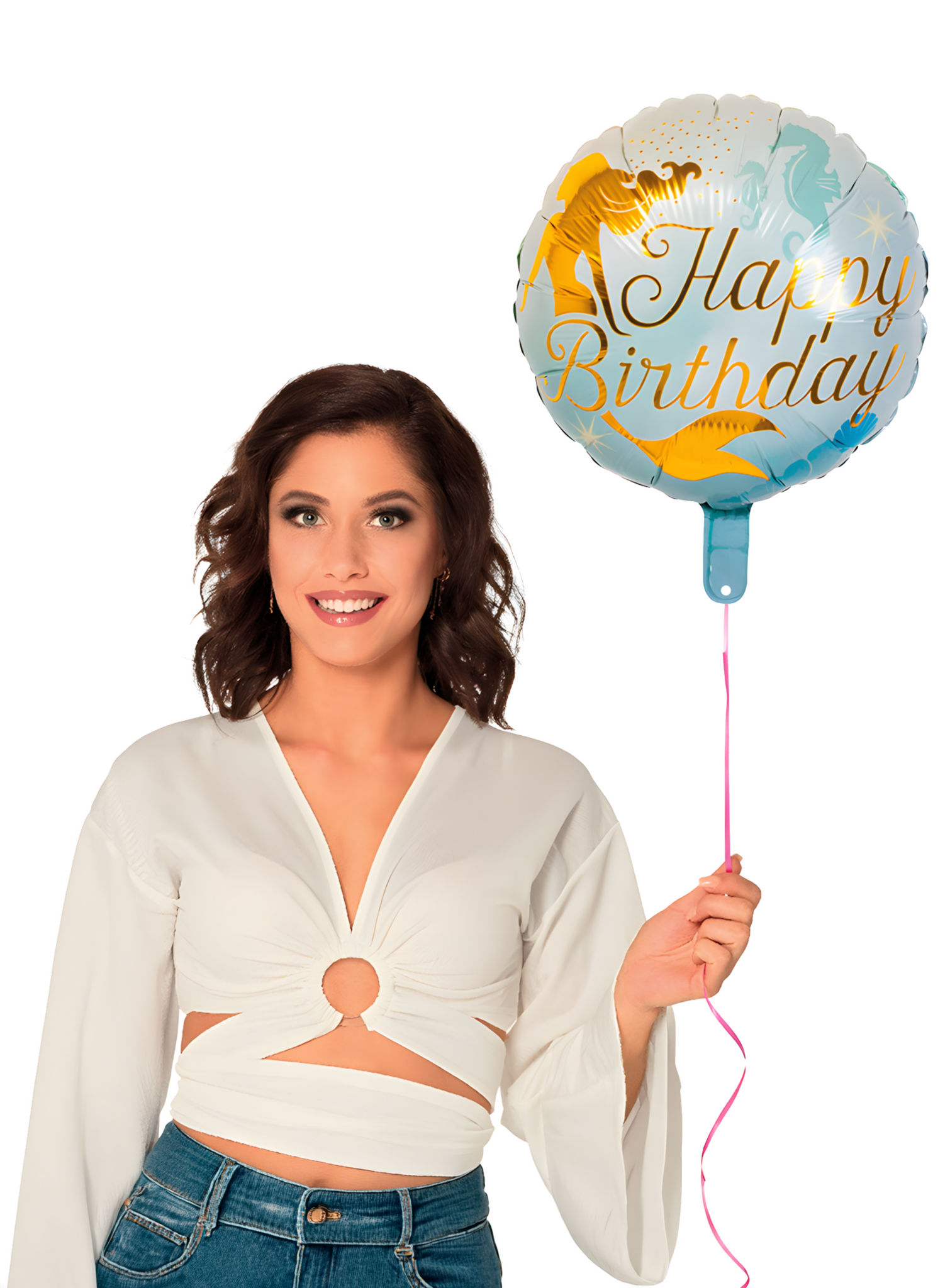 Happy Birthday Folienballon Meerjungfrau