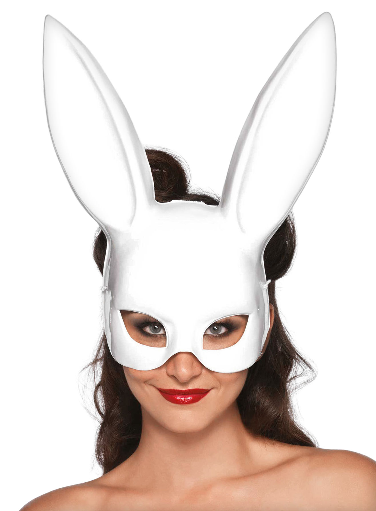 Fetisch-Bunny Halbmaske weiß