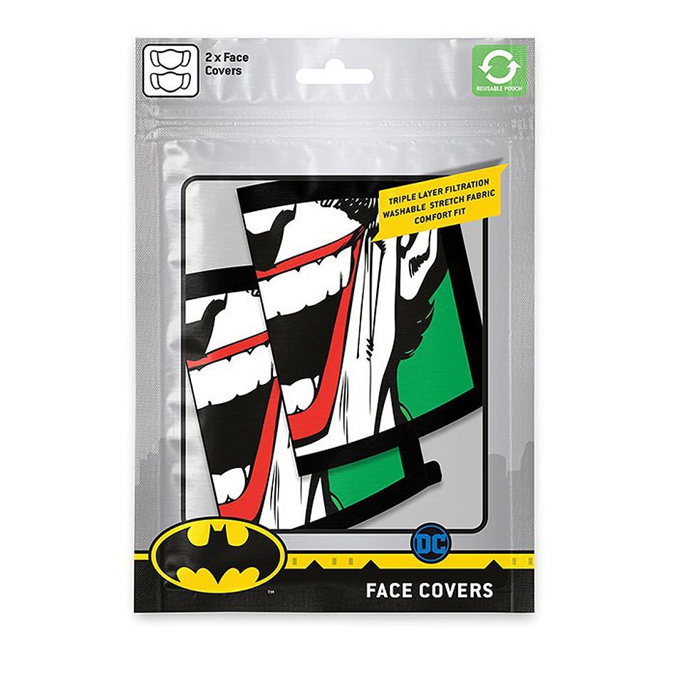 Joker - Joker Grin Stoffen Maskers Dubbelpack