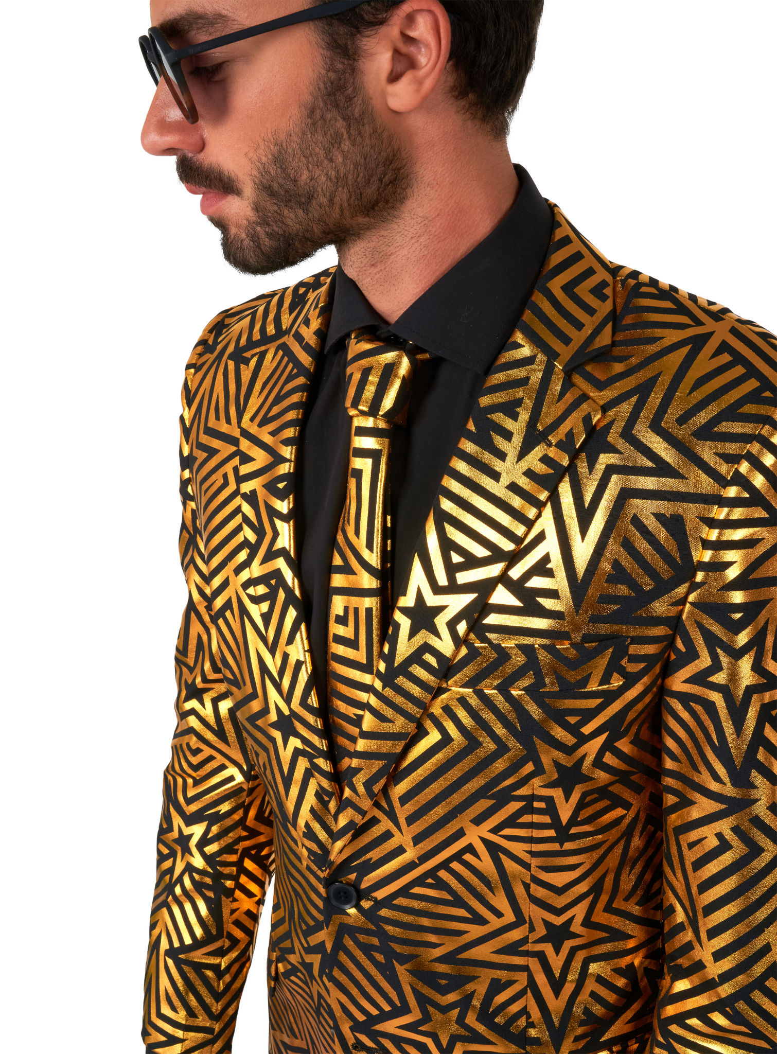 OppoSuits Golden Geo Star Anzug