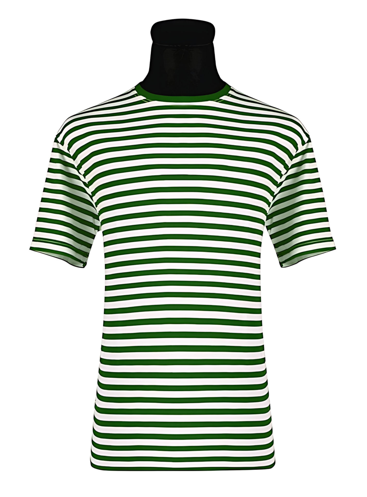 Herren Ringelshirt Kurzarm grün-weiß – alltagstauglich