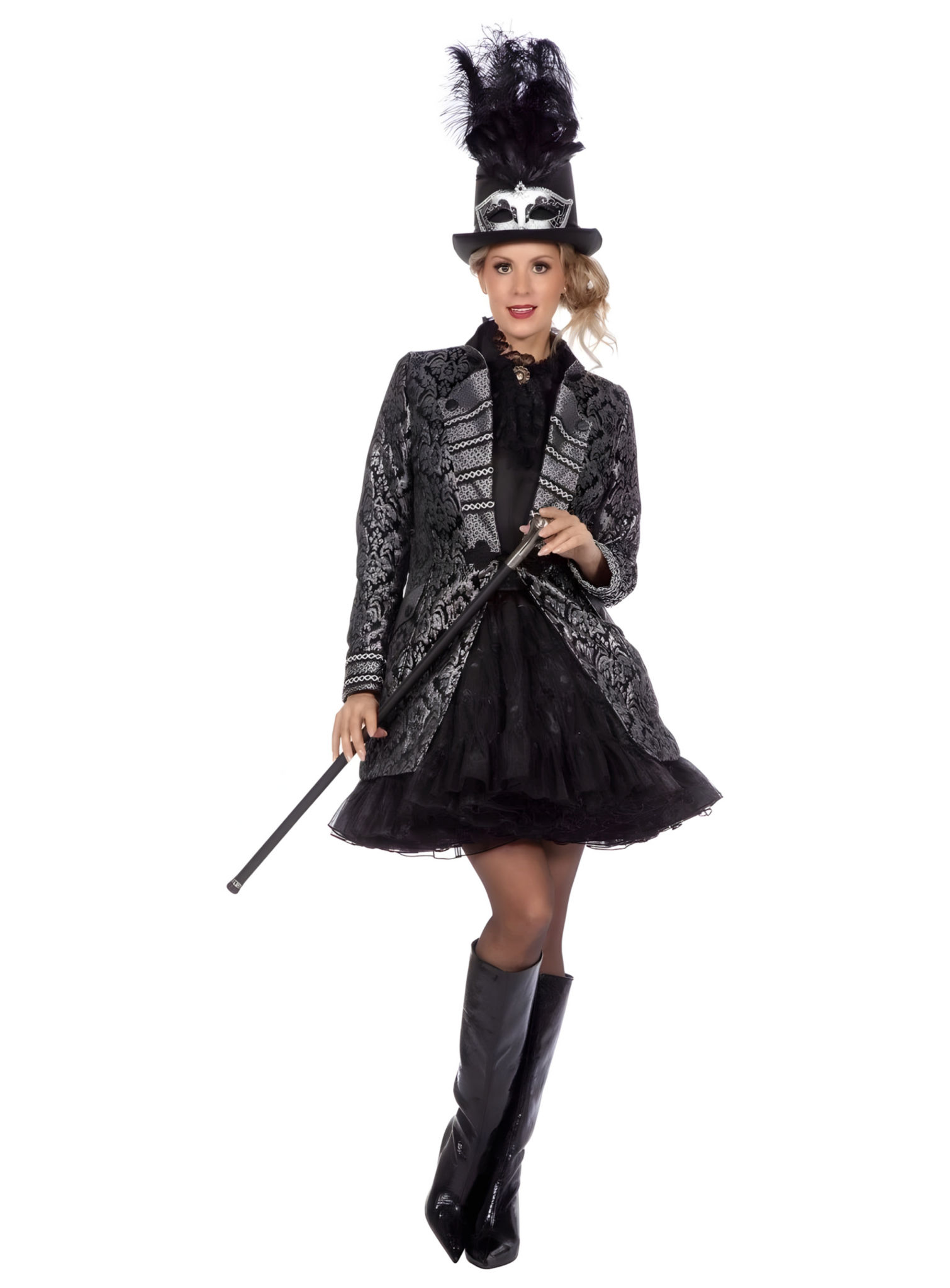 Brokatjacke schwarz/silber für Damen