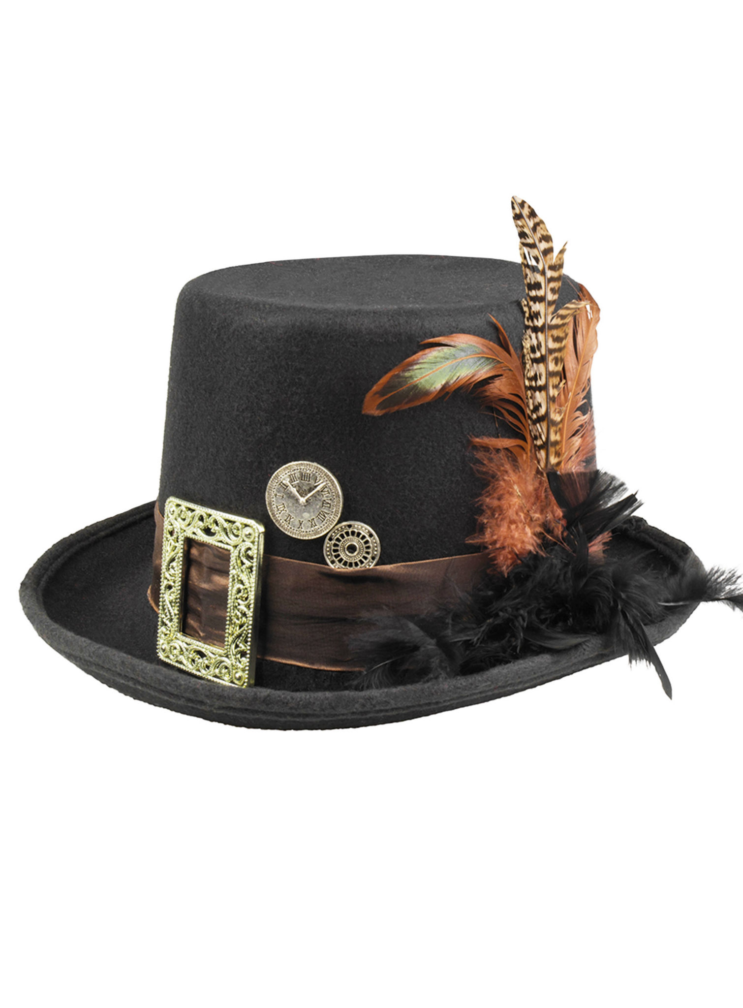 Gefiederter Steampunk Hut