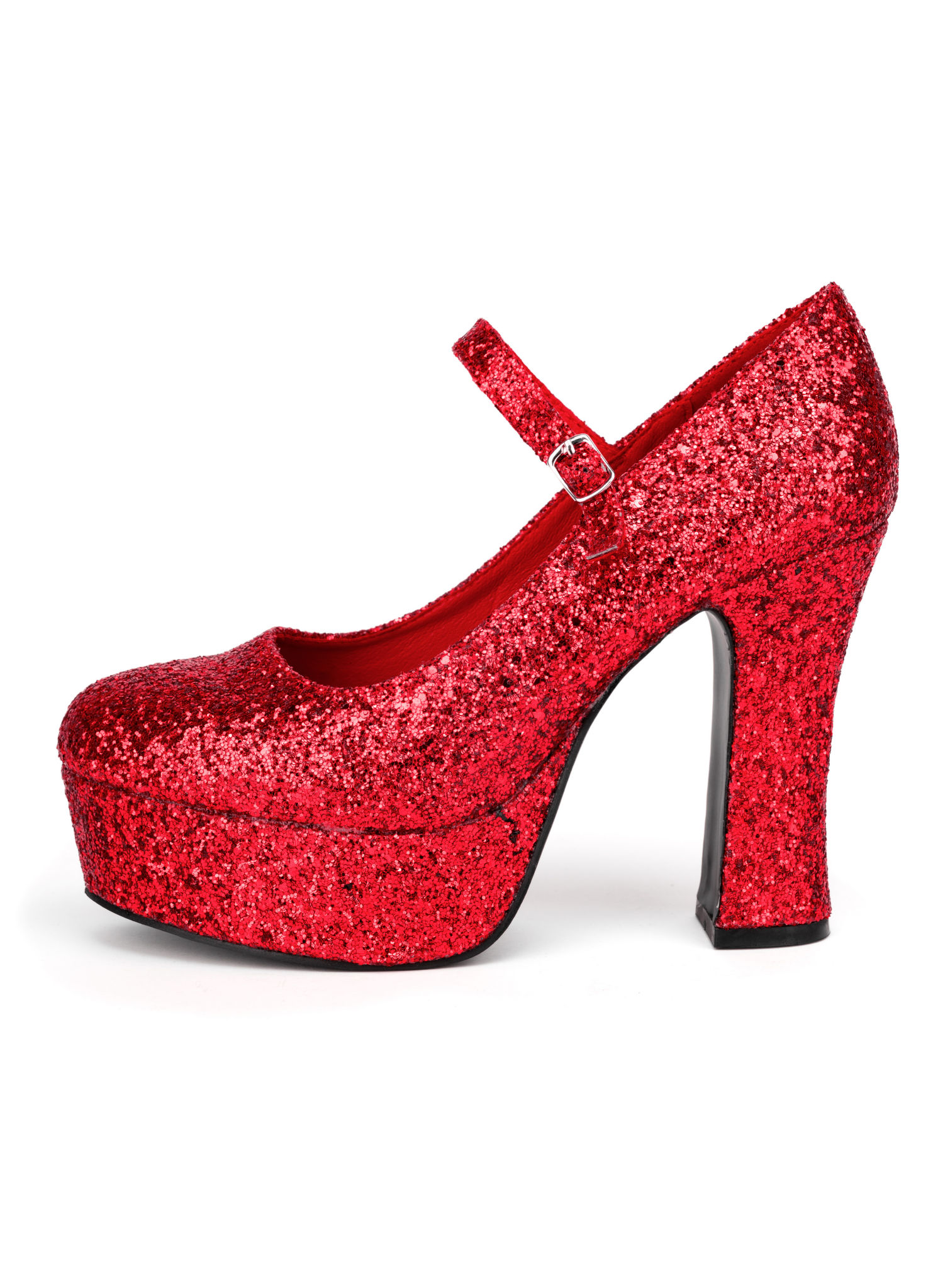 Plateau Schuhe glitter-rot