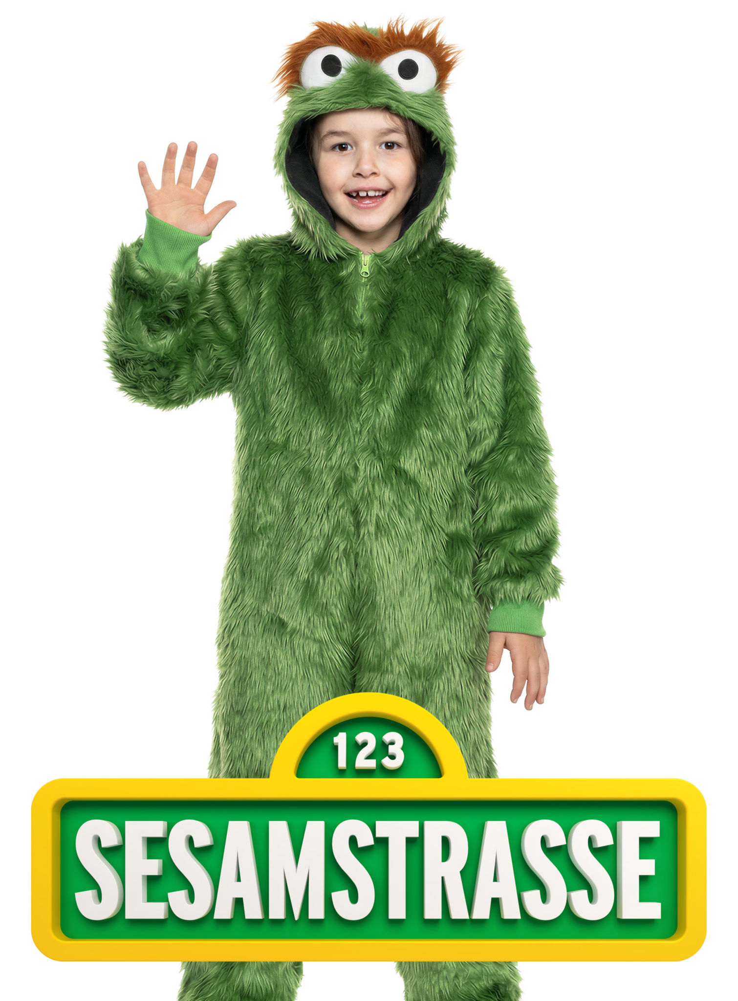 Die Sesamstraße – Oskar Kostüm für Kinder
