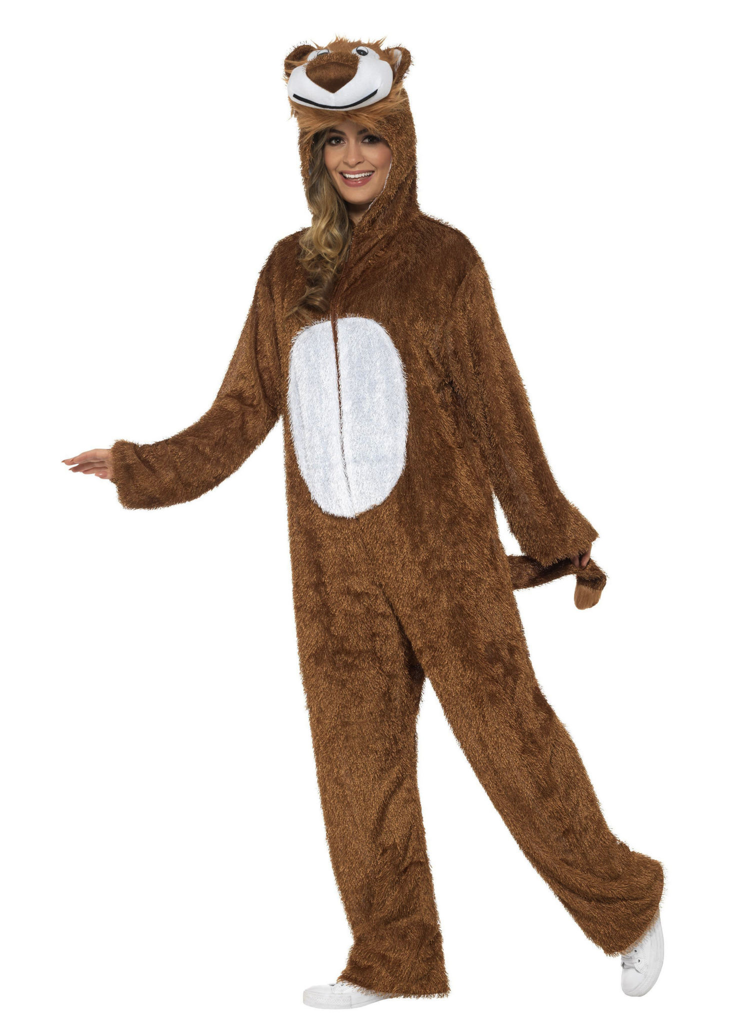 Pluizige leeuw hoodie onesie kostuum