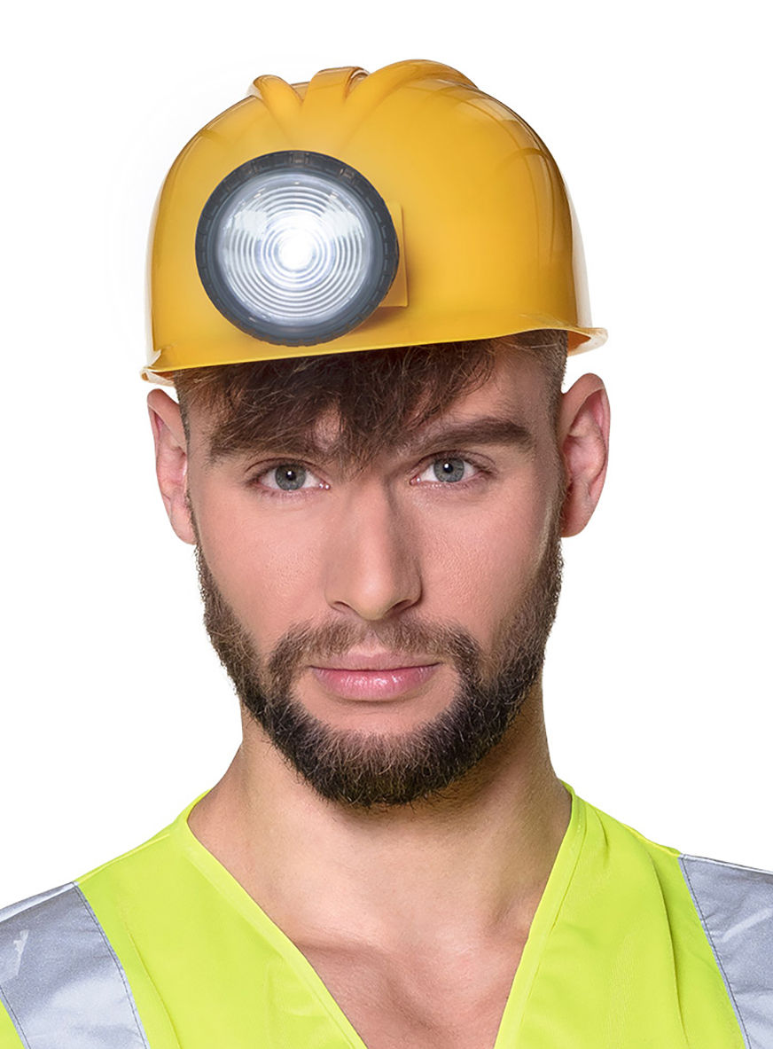 Bouwvakkerhelm met lamp