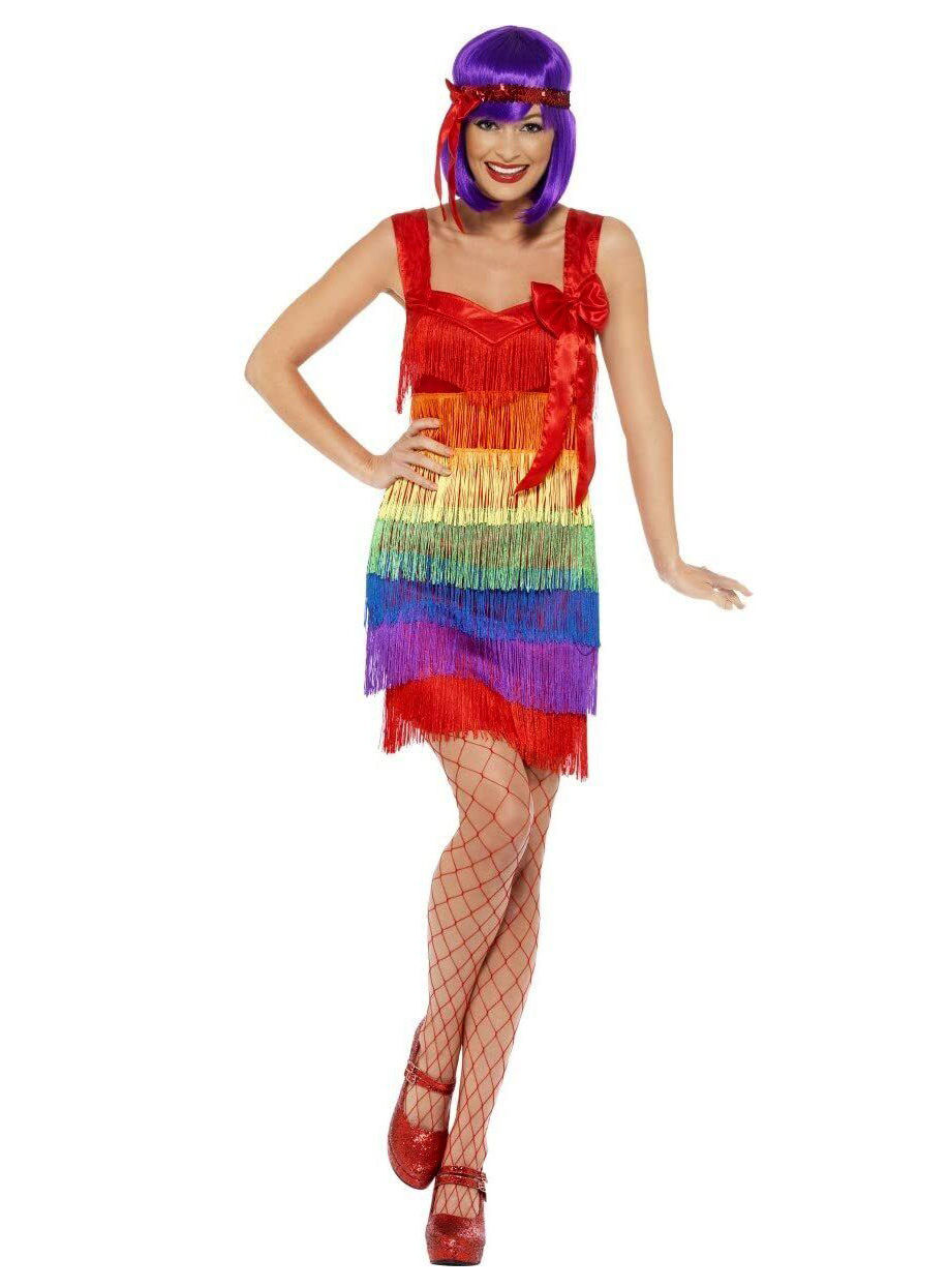 Regenbogen Flapper Kostüm