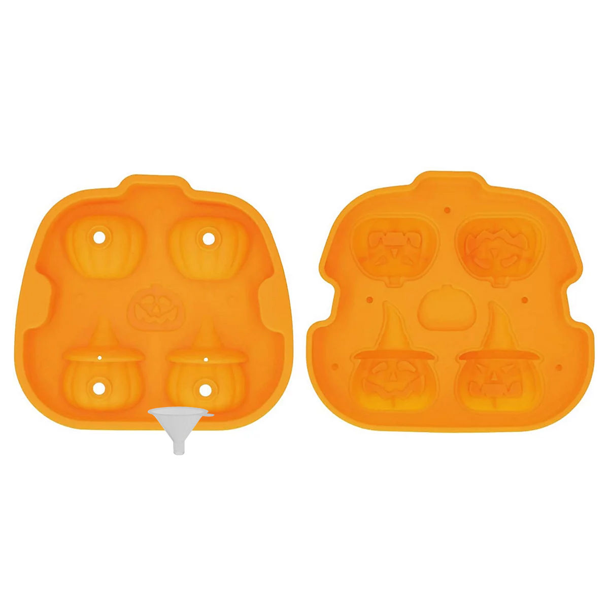 Halloween Kürbisse Silikonform für Eiswürfel, Schokolade und zum Backen 4-fach