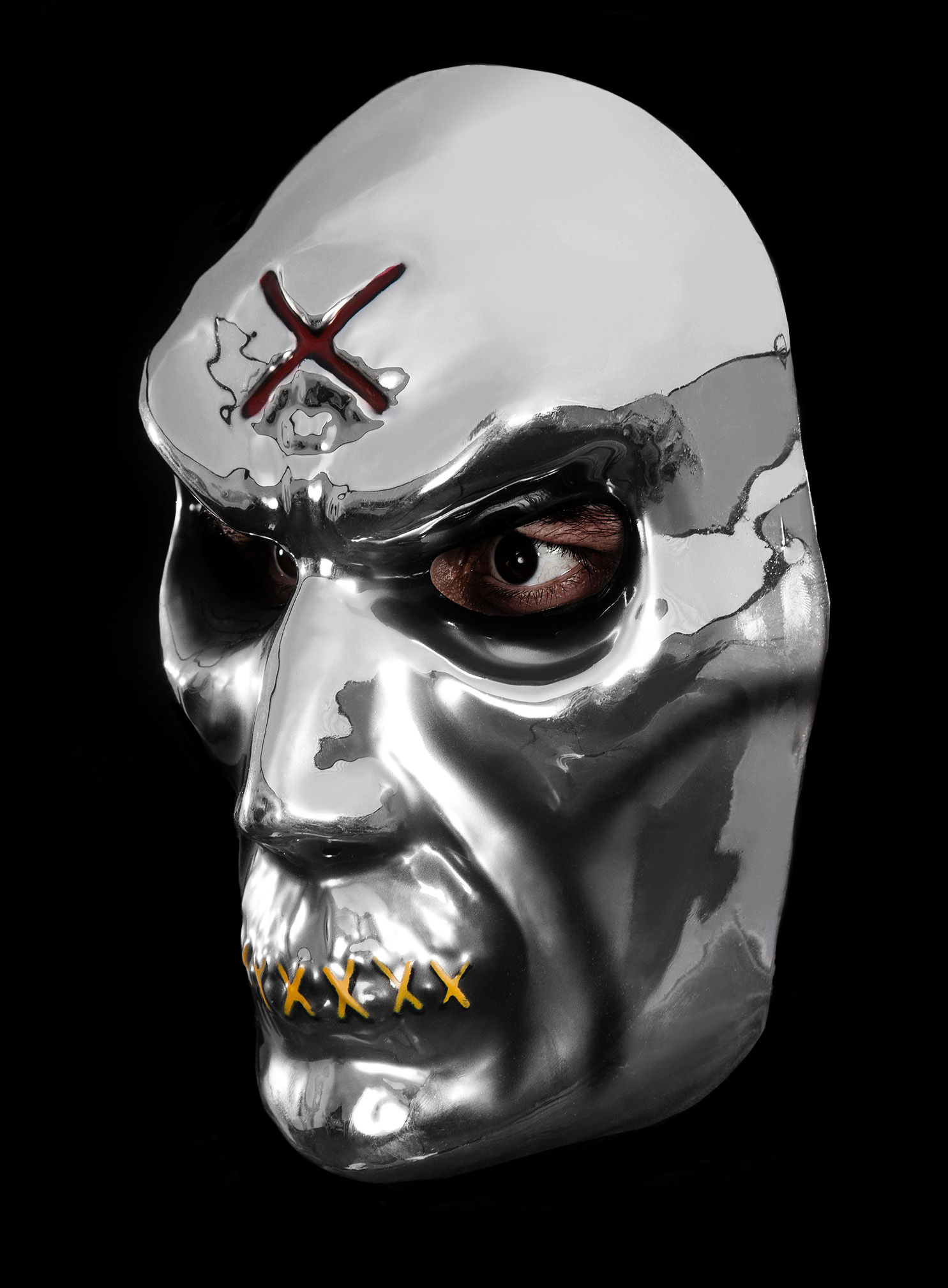 Zombiemaske silber