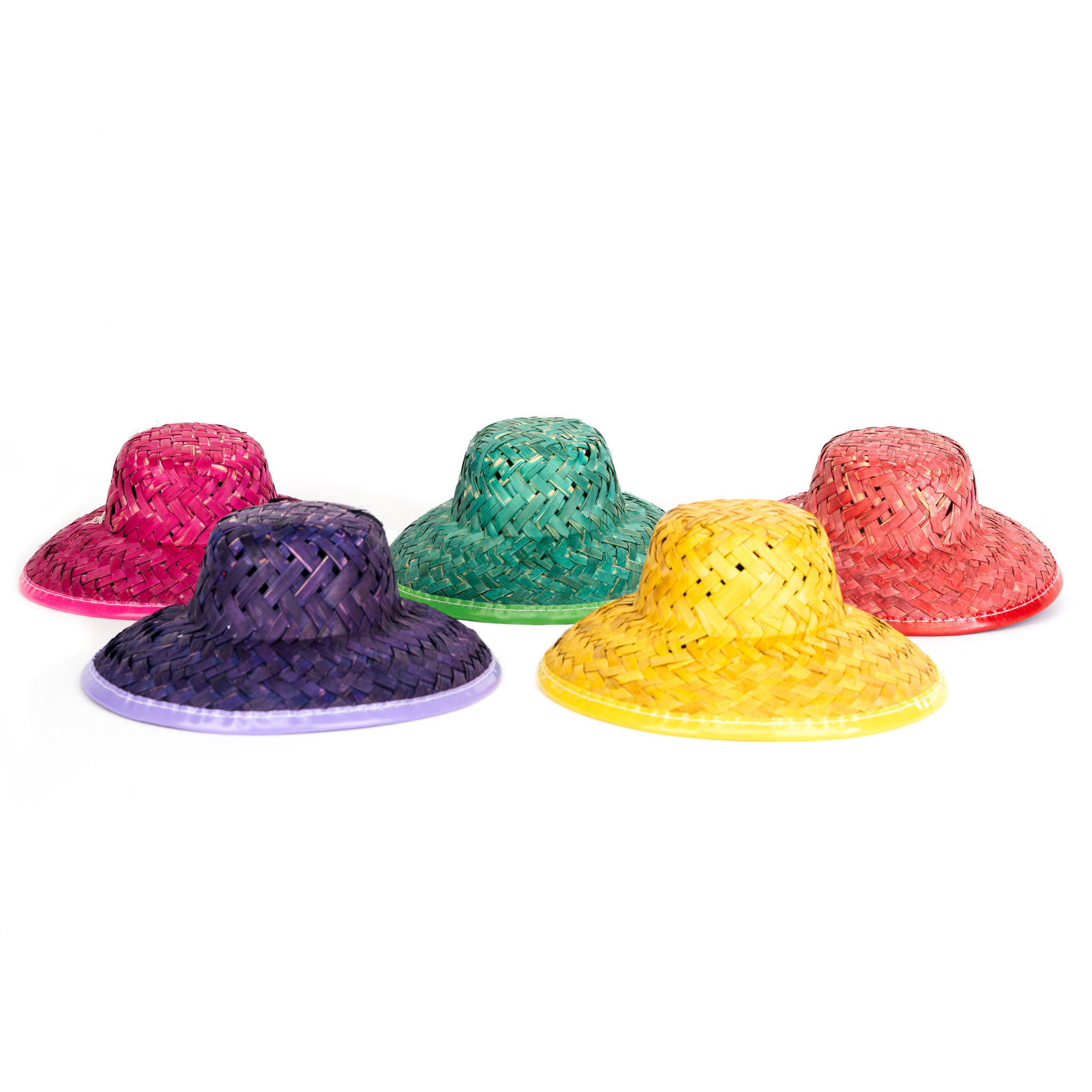 Bunte Mini-Strohhüte mit Gummizug